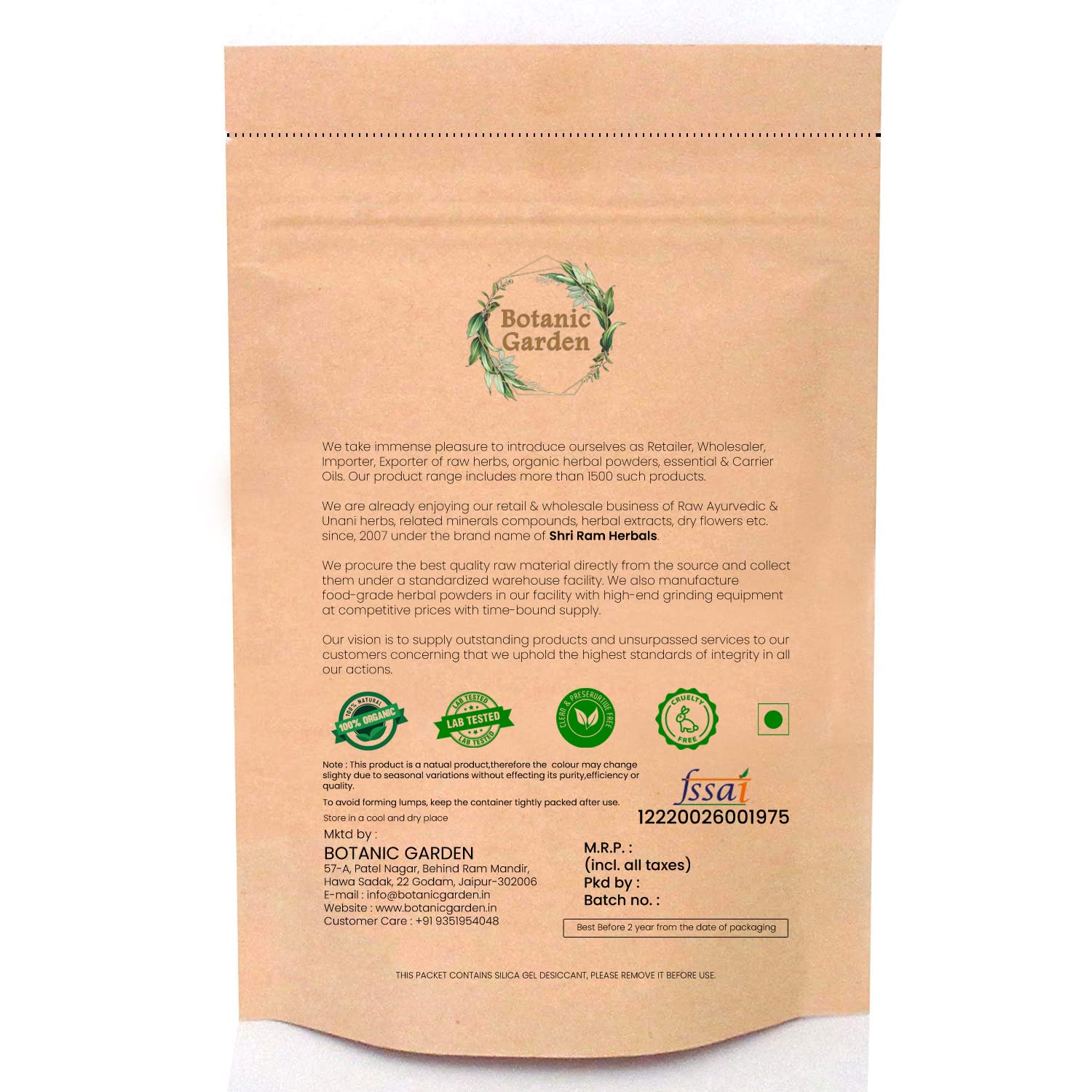 Botanic Garden Gulab Patti Powder (Rosa Centifolia) - 100% Pure Cabbage Rose & Provence Rose Extract - 100g for Skincare, Aromatherapy & DIY Beauty Products