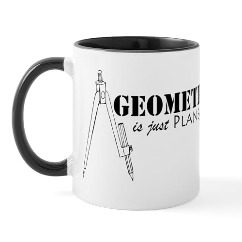 White/Black Inside - Plane Fun Geometry Mug