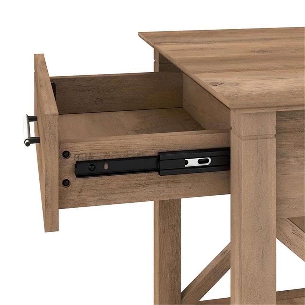 BOWERY HILL Rustic Nightstand with Drawer - Reclaimed Pine Engineered Wood Bedside Table for Bedroom, Living Room & Guest Room
