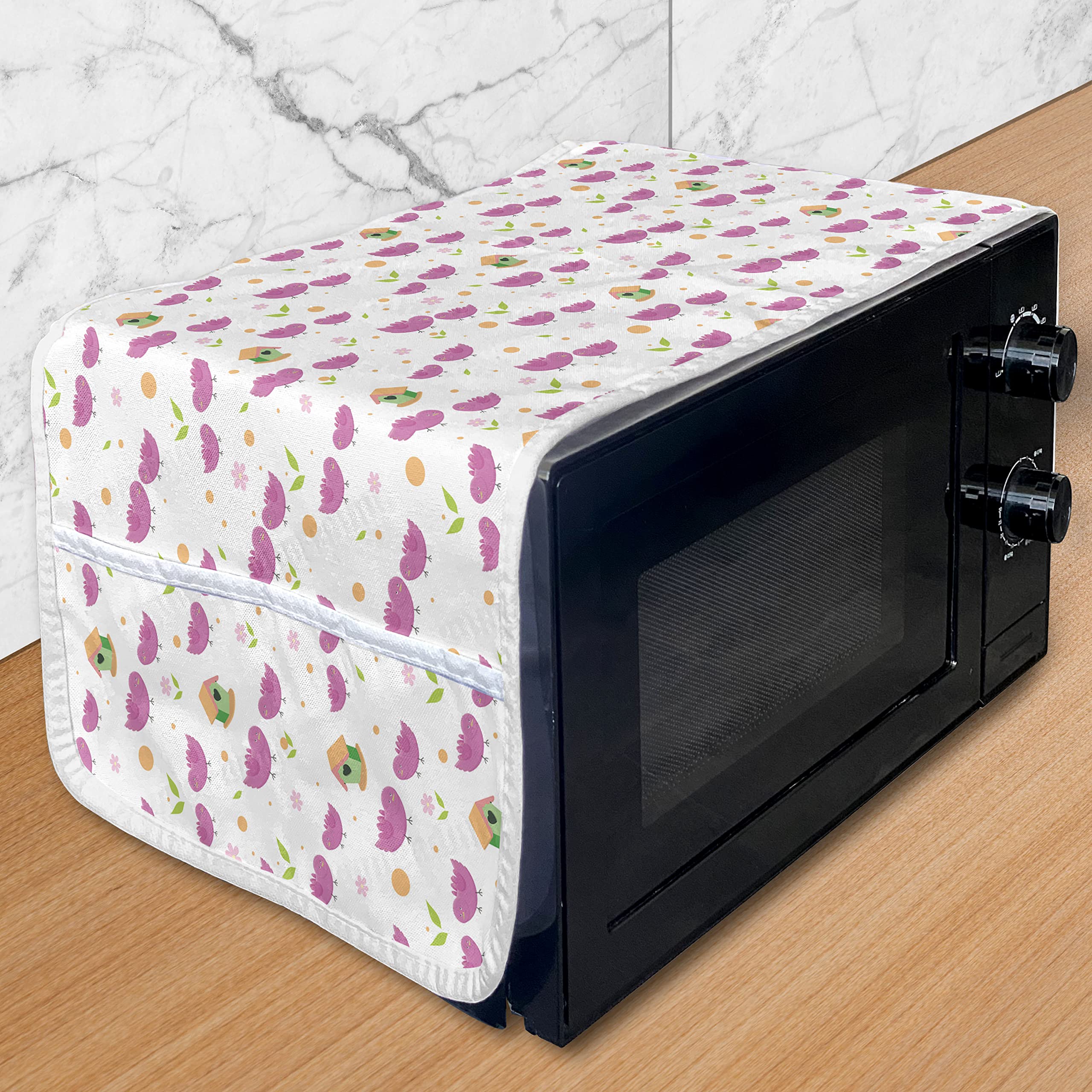 Ambesonne Microwave Cover - Waterproof Kitchen Organizer with Pockets, 36
