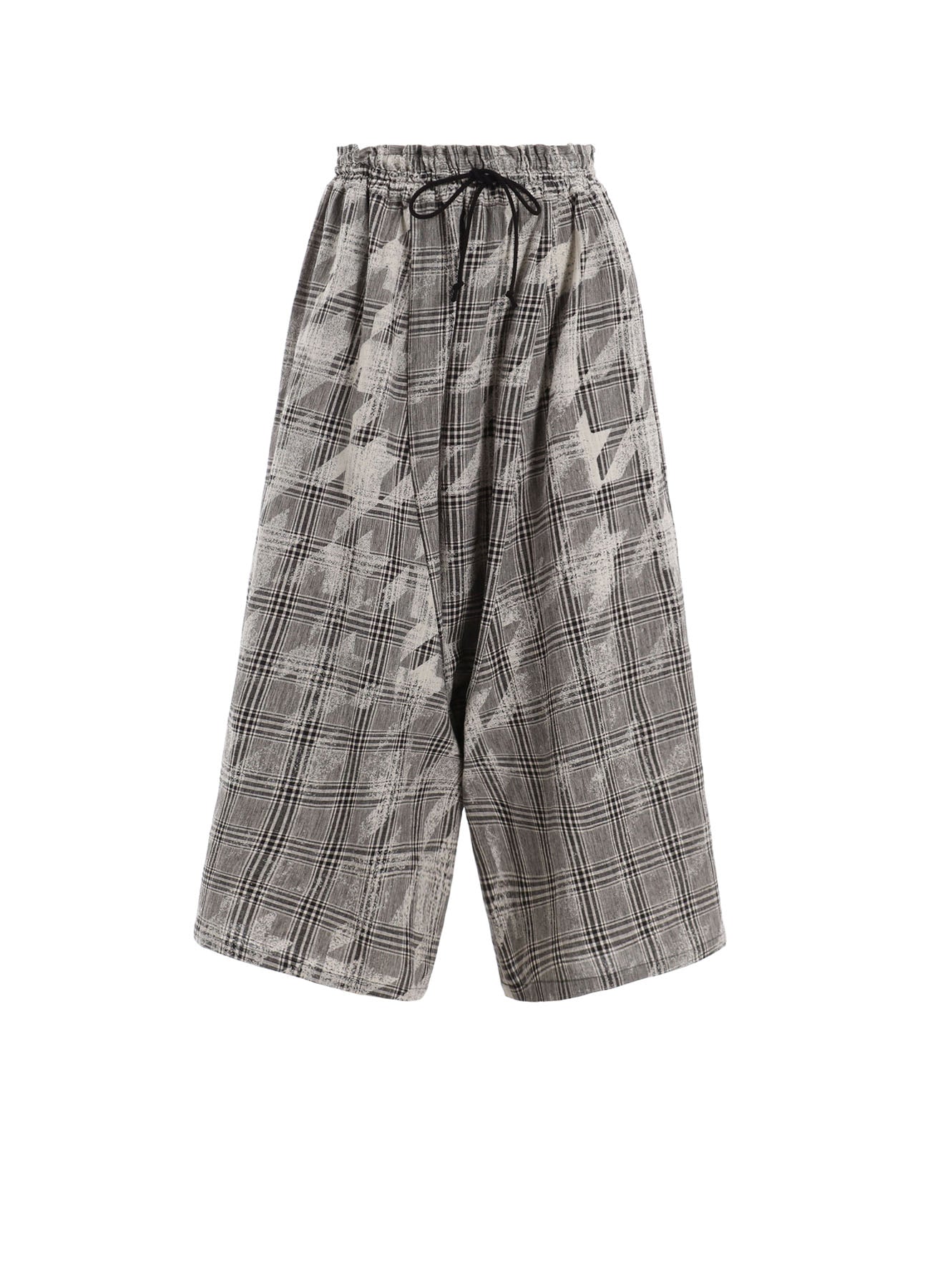 Stylish Cotton Linen Plaid Houndstooth Gathered Pants for Women - Comfortable & Trendy Casual Trousers for Office, Travel and Everyday Wear