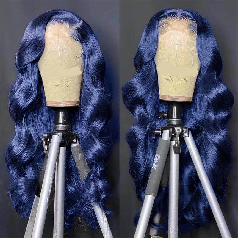 Flawless Blue Eullair Navy Blue Body Wave Straight Curly Human Hair Lace Front Wig | TikTok Saebunny Recommended | Perfect for Cosplay, Parties & Daily Wear
