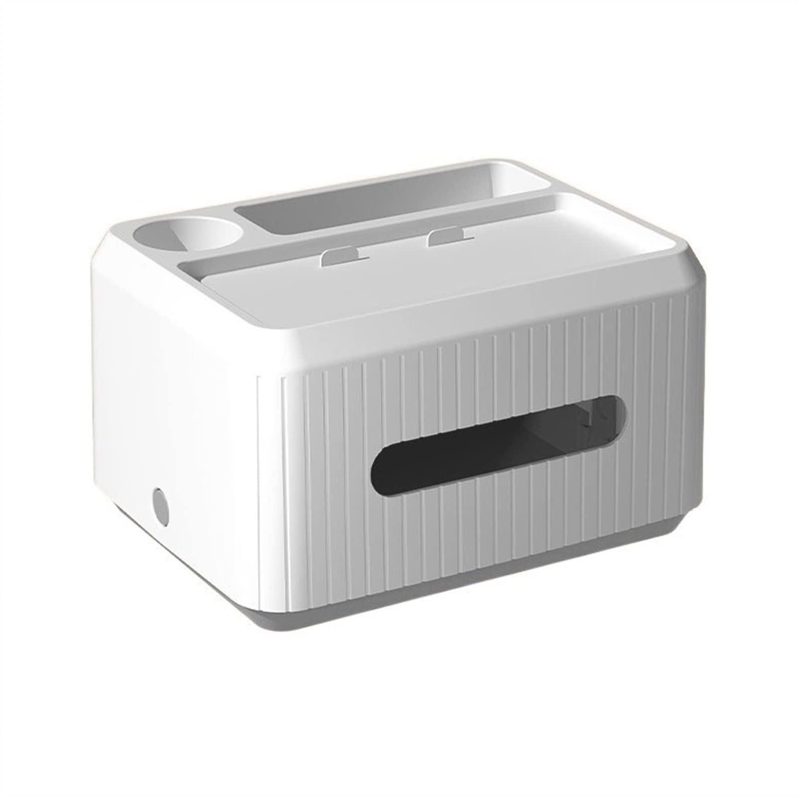 White Tissue Box Holder for Home & Office - Desktop & Coffee Table Storage