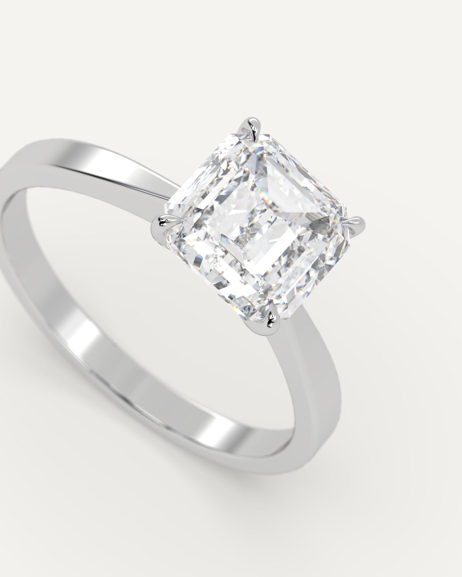 2 Carat Asscher Cut Diamond Ring - Elegant Solitaire Engagement Ring for Women | Perfect for Proposals, Anniversaries & Special Occasions