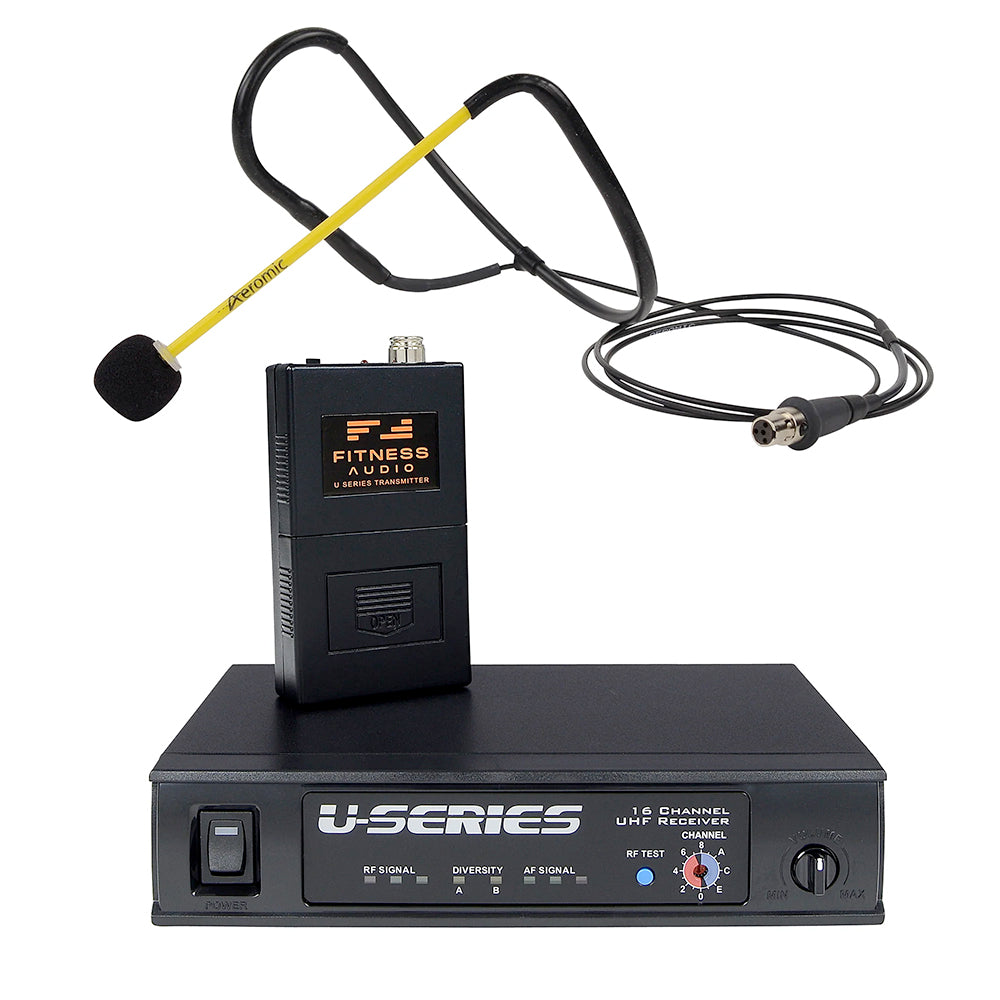 Fitness Audio U Series System with Aeromic Wireless Headset Microphone - Perfect for Gym Workouts, Running & Home Fitness Training