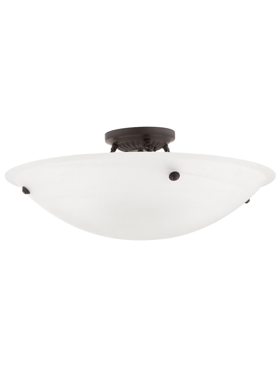 Livex Lighting 4275-07 Oasis 4-Light Bronze Ceiling Mount Fixture - Perfect for Dining Room, Bedroom or Living Room Lighting