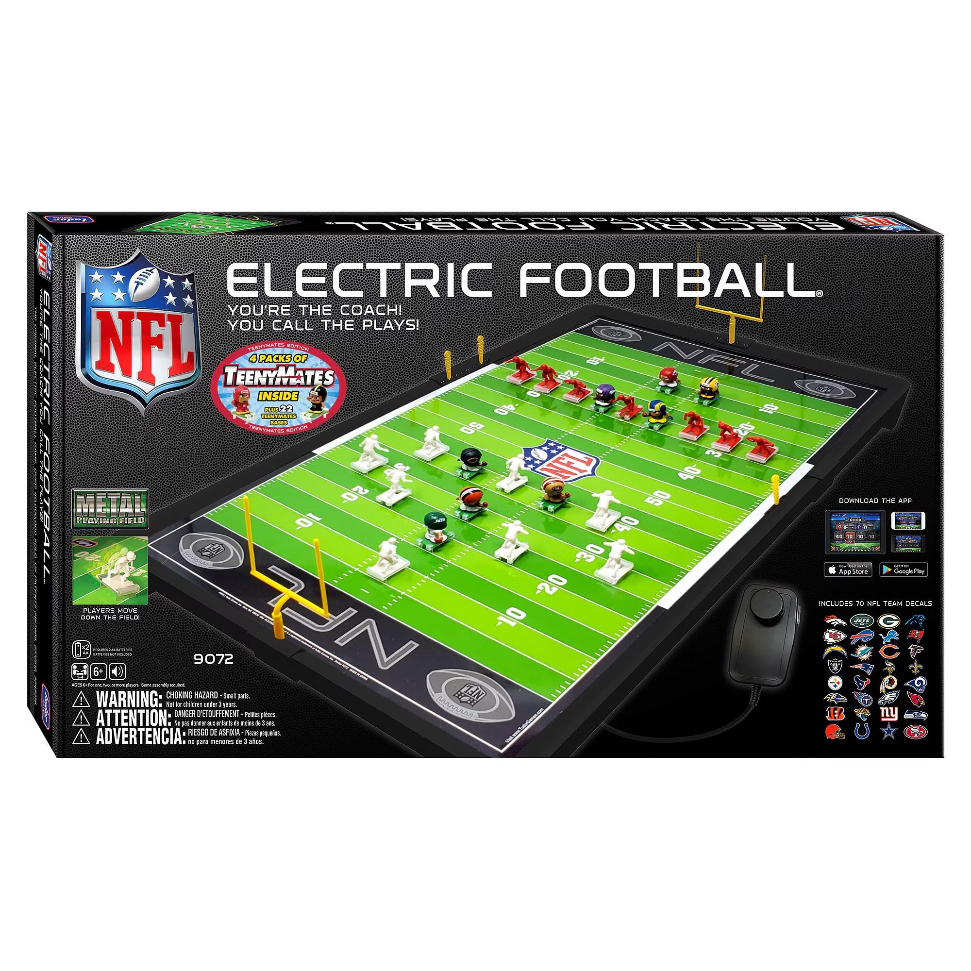 Tudor Games Teenymates Red Zone Electric Football Game - Portable Tabletop Football for Kids & Adults - Perfect for Home, Office, and Party Entertainment