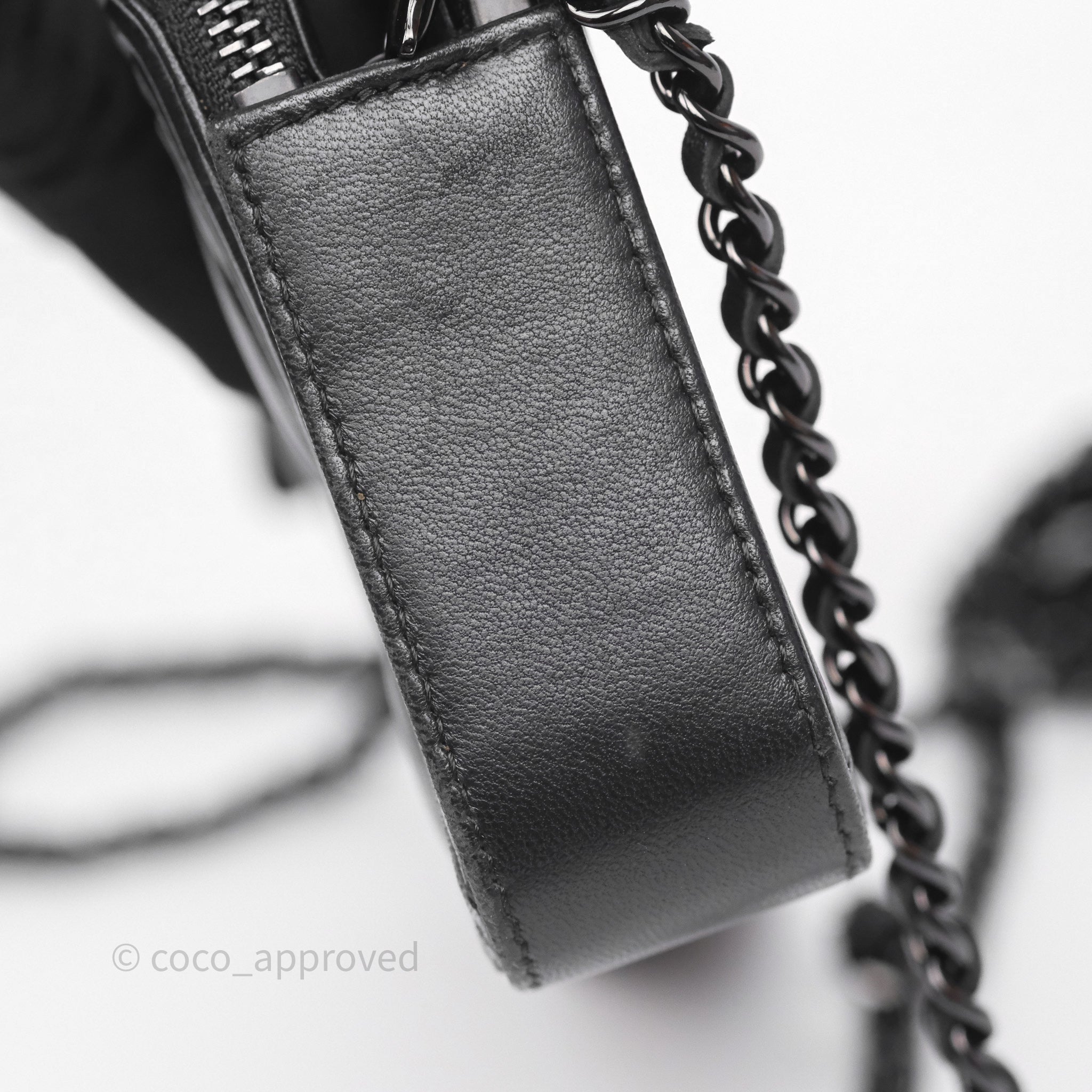 Chanel Boy Double Zip Clutch On Chain So Black Lambskin Leather Crossbody Bag - Perfect for Evening Parties, Date Nights & Luxury Fashion Accessories