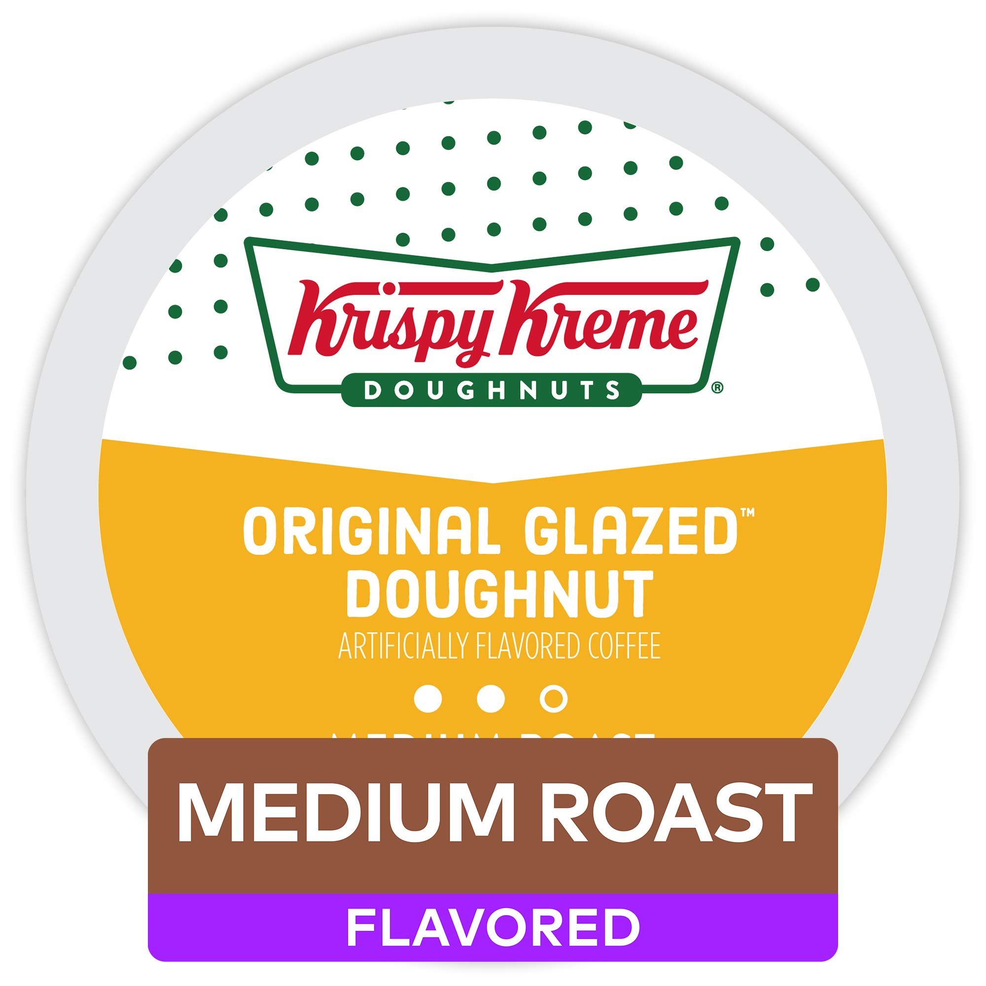 Krispy Kreme Original Glazed Doughnut Flavored Medium Roast Coffee Pods - 72 Count Keurig K-Cup Compatible | Perfect for Breakfast, Office Break & Coffee Lovers