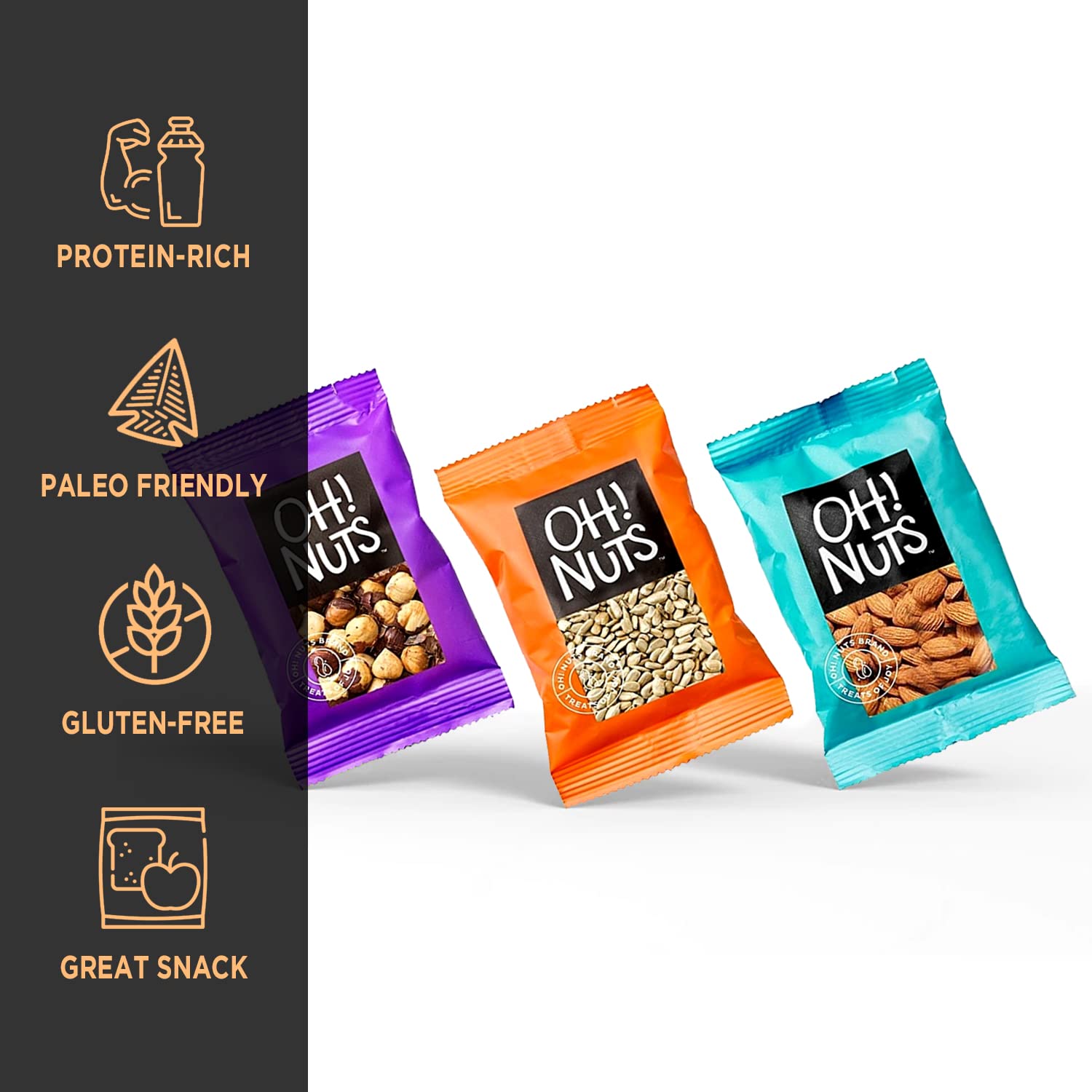 Roasted Salted Mixed Nuts Snack Packs - 12 Individual 1.5oz Bags - Bulk Variety for School, Office & Travel - Healthy On-the-Go Protein Snacks - Perfect for Lunch Boxes, Hiking & Road Trips