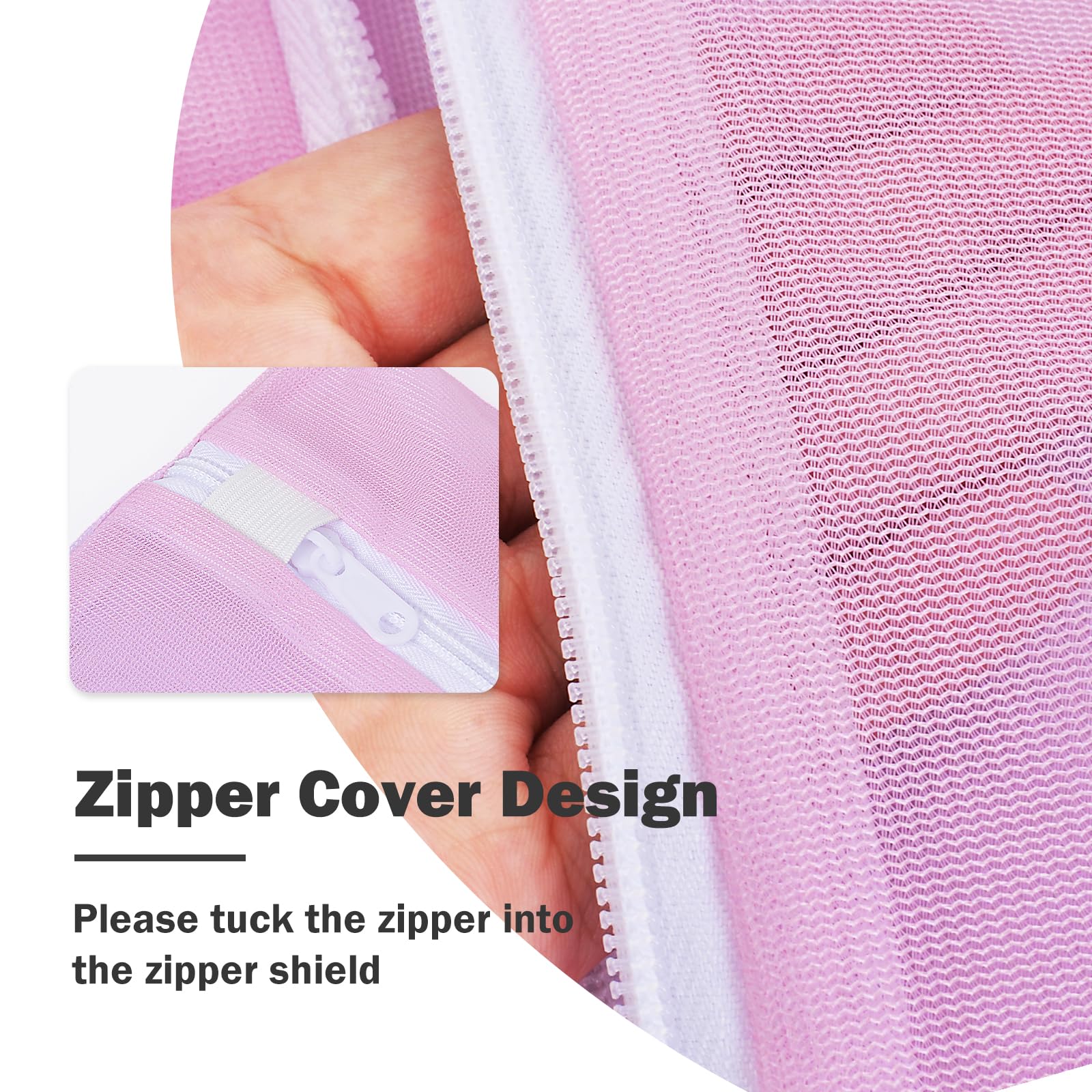 **Mesh Laundry Bags for Delicates - Zippered Wash Bags for Lingerie, Bras & Socks - Gentle Protection for Hand & Machine Washing (Set of 3, 4 Sizes)**    *Perfect for Travel, Gym, Dorm & Everyday Laundry Care*