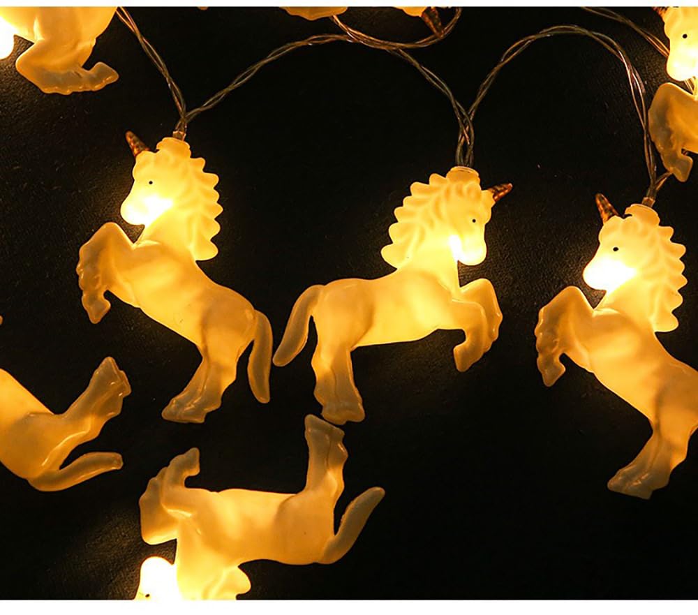 10 LED Unicorn String Lights - 6.8 ft Battery Powered Fairy Lights for Girls Room Decor, Birthday Parties, Christmas & Holiday Decorations - Perfect for Bedroom, Nursery, Wedding and Baby Shower Decor