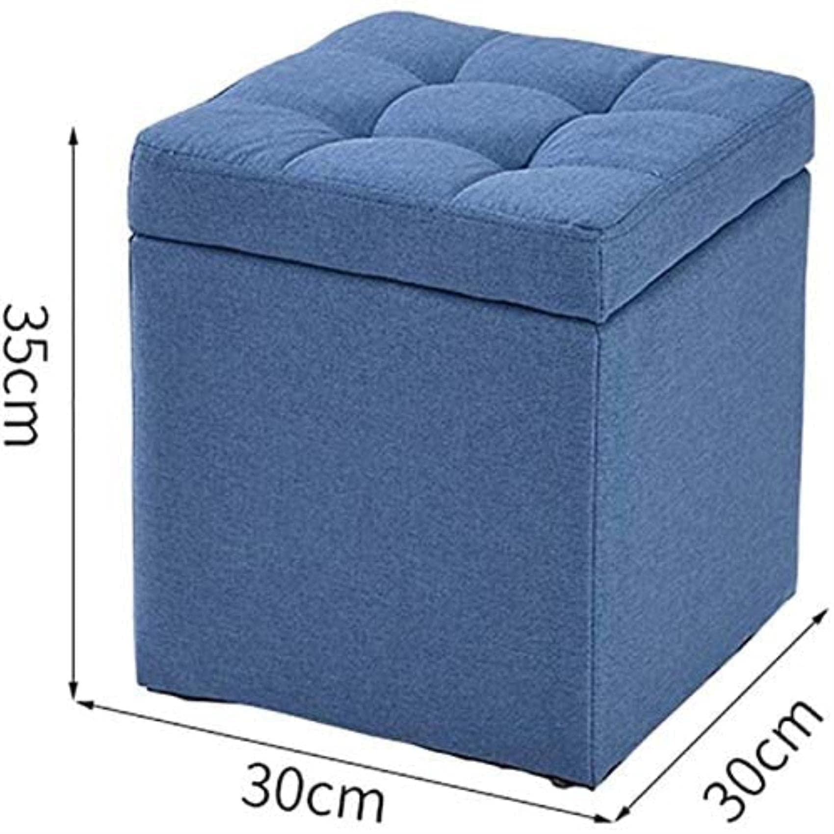 Upholstered Storage Ottoman Bench with Removable Tray - Multi-Functional Footstool, Toy Box, Shoe Organizer & Pouf Seat for Living Room, Bedroom & Nursery