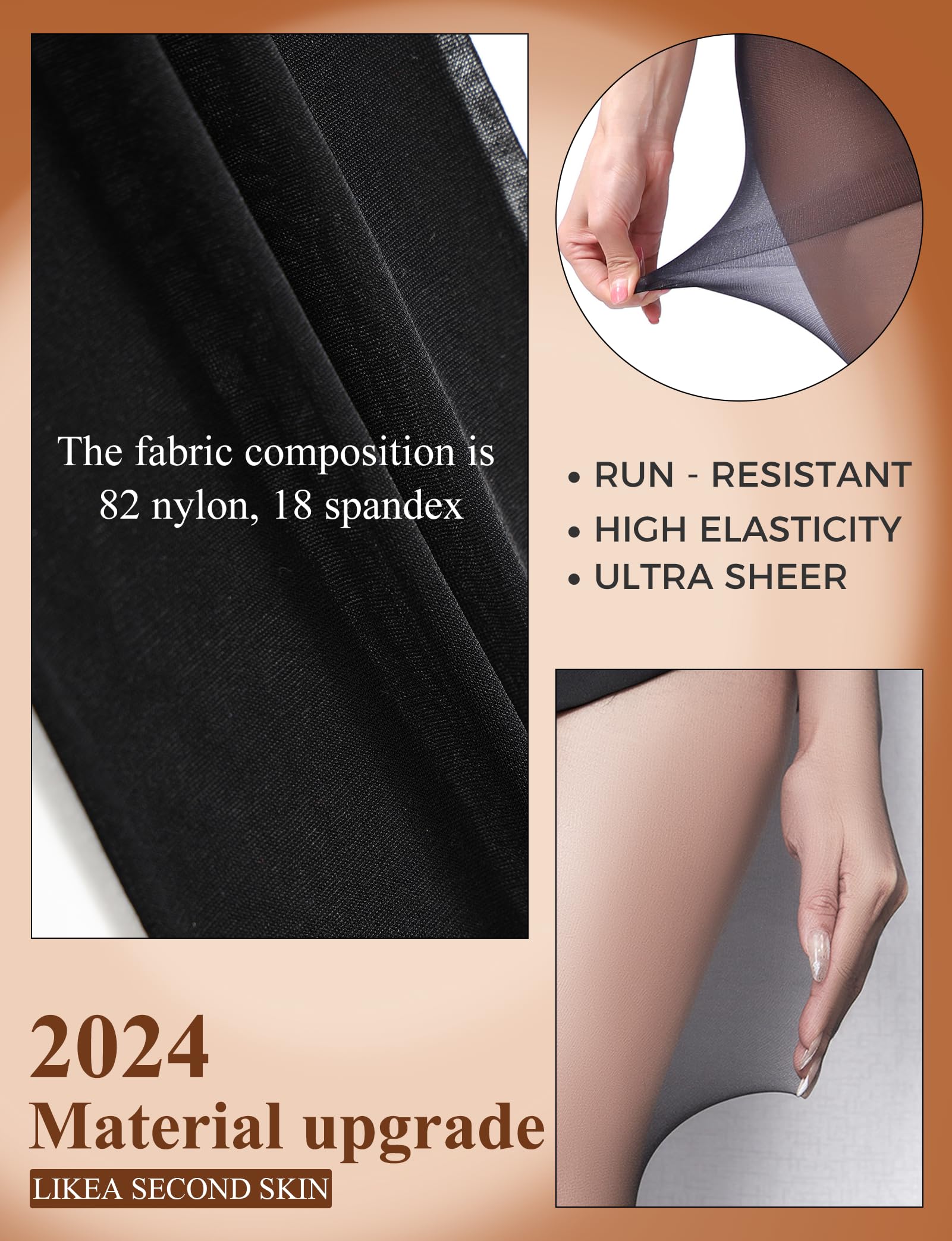 Buauty 2 Pairs Sheer Black Tights for Women - 20D High Waist Pantyhose, Plus Size Nylon Stockings | Comfortable & Stretchy for Office, Party & Everyday Wear