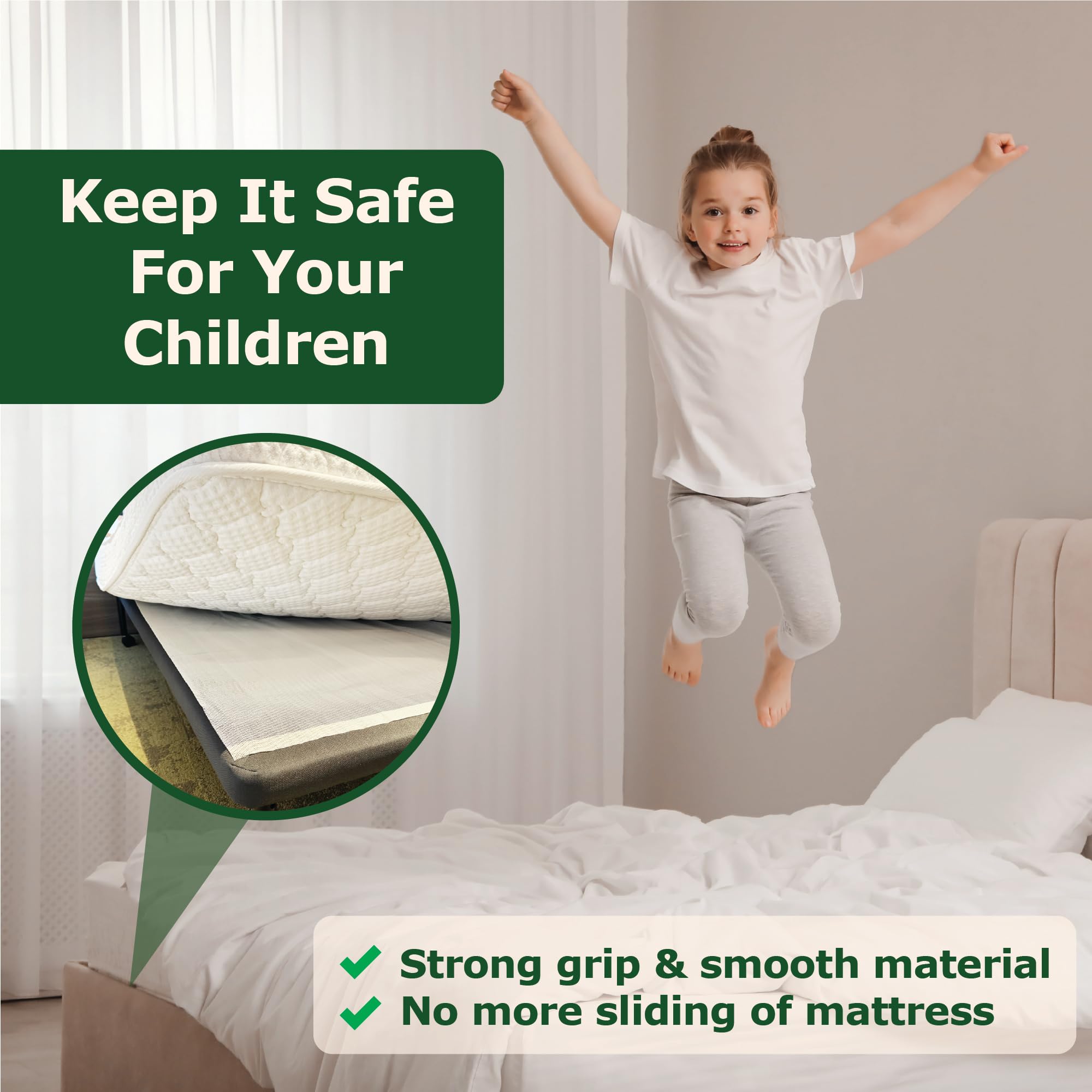 **ECOHomes Non-Slip Mattress Gripper Pad - Queen Size, Anti-Slip Grip Pads for Mattress, Topper, Couch, Sofa & Patio Furniture - Keep Mattress & Cushions Secure & Slip-Free for Better Sleep & Comfort**