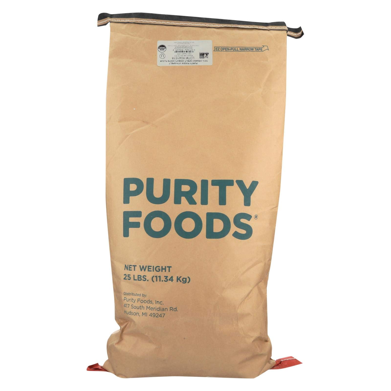 100% Organic White Spelt Flour by VITA SPELT - 25lb Bulk Pack (Case of 25) for Baking Bread, Pastries & Healthy Recipes