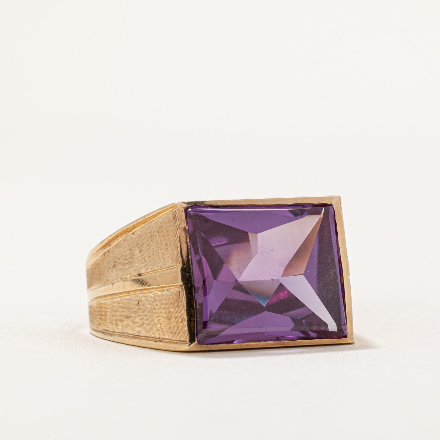 11.00ct Synthetic Color Changing Purple Sapphire Cocktail Ring - Size 9.5 | Elegant Evening Wear & Special Occasion Jewelry for Women