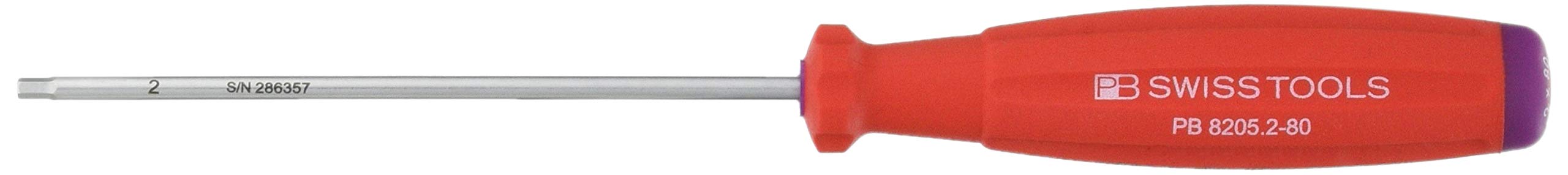 PB Swiss Tools SwissGrip Hex Key Screwdriver Set - 2mm Precision Hex Bit for Electronics, Bikes & DIY Projects - Durable Swiss-Made Screwdriver for Tight Spaces & Small Fasteners