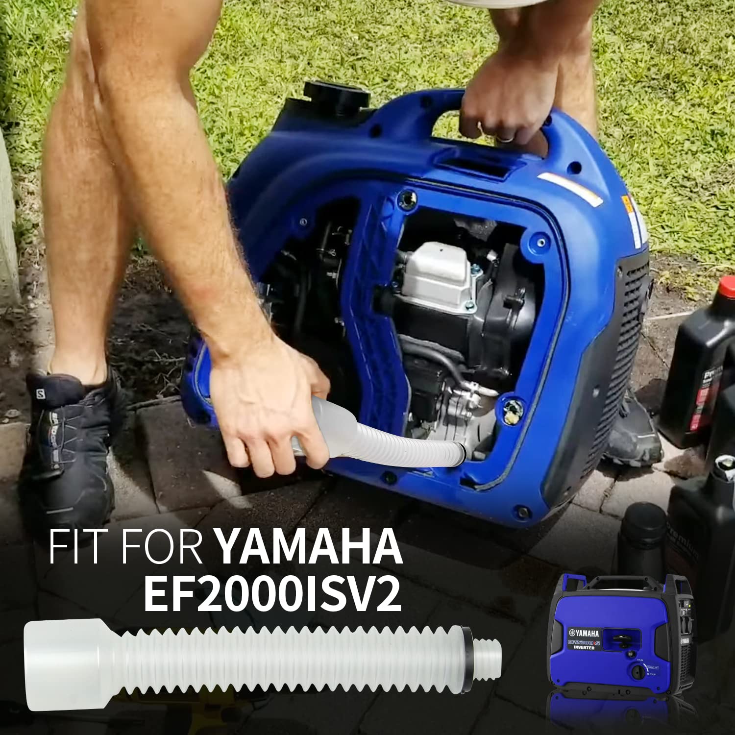 Mess-Free Oil Change Funnel for Yamaha EF2000iSv2, EF2200iS, Westinghouse WH2200iXLT, Generac 7117, GP2200i & Rainier R2200i Generators - Durable Spill-Proof Design for Easy Maintenance & Engine Protection