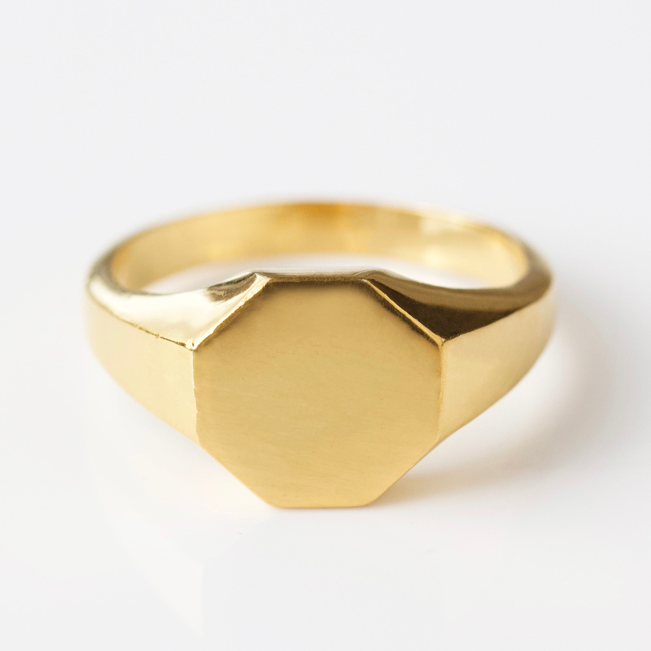 Hexagon Signet Ring for Men - Stainless Steel Geometric Jewelry Gift for Him - Perfect for Weddings, Anniversaries & Everyday Wear
