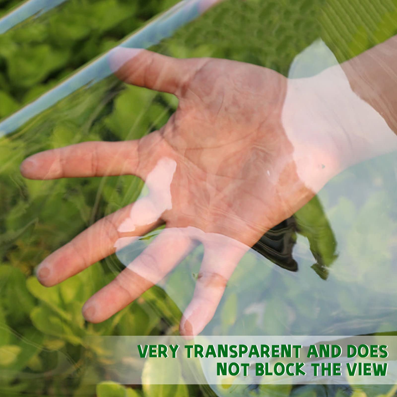 Heavy Duty Clear PVC Vinyl Tarpaulin - Waterproof, Transparent, Tear-Resistant with Reinforced Edges & Grommets | UV Protection for Greenhouse, Patio Cover, Garden Canopy, Outdoor Shelter | Perfect for Camping, Construction, and Weather Protection