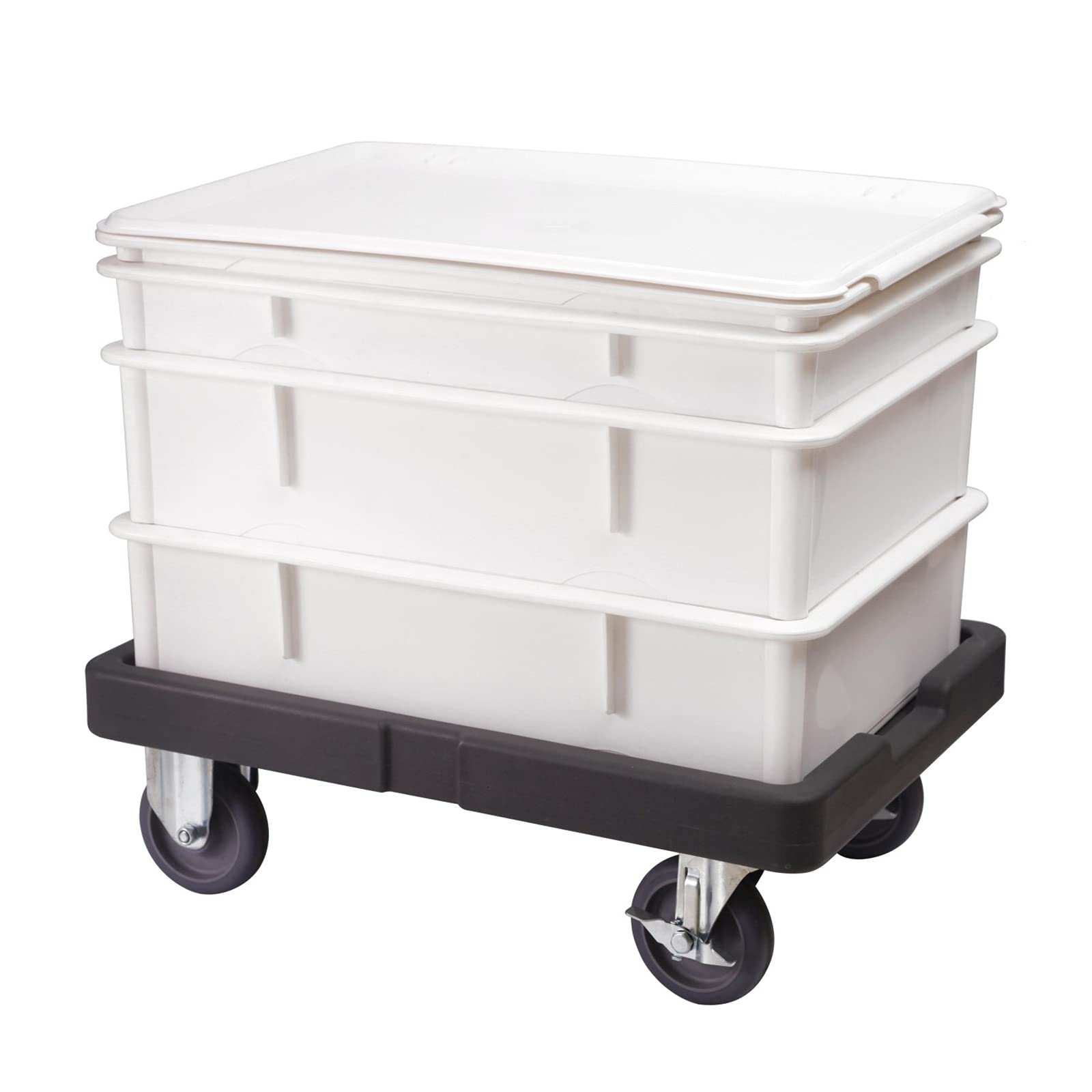 AIZYR Food-Grade Plastic Pizza Dough Trays - Stackable Bakery Proofing Box with Cart for Professional & Home Baking | Perfect for Restaurants, Pizzerias & Bread Making