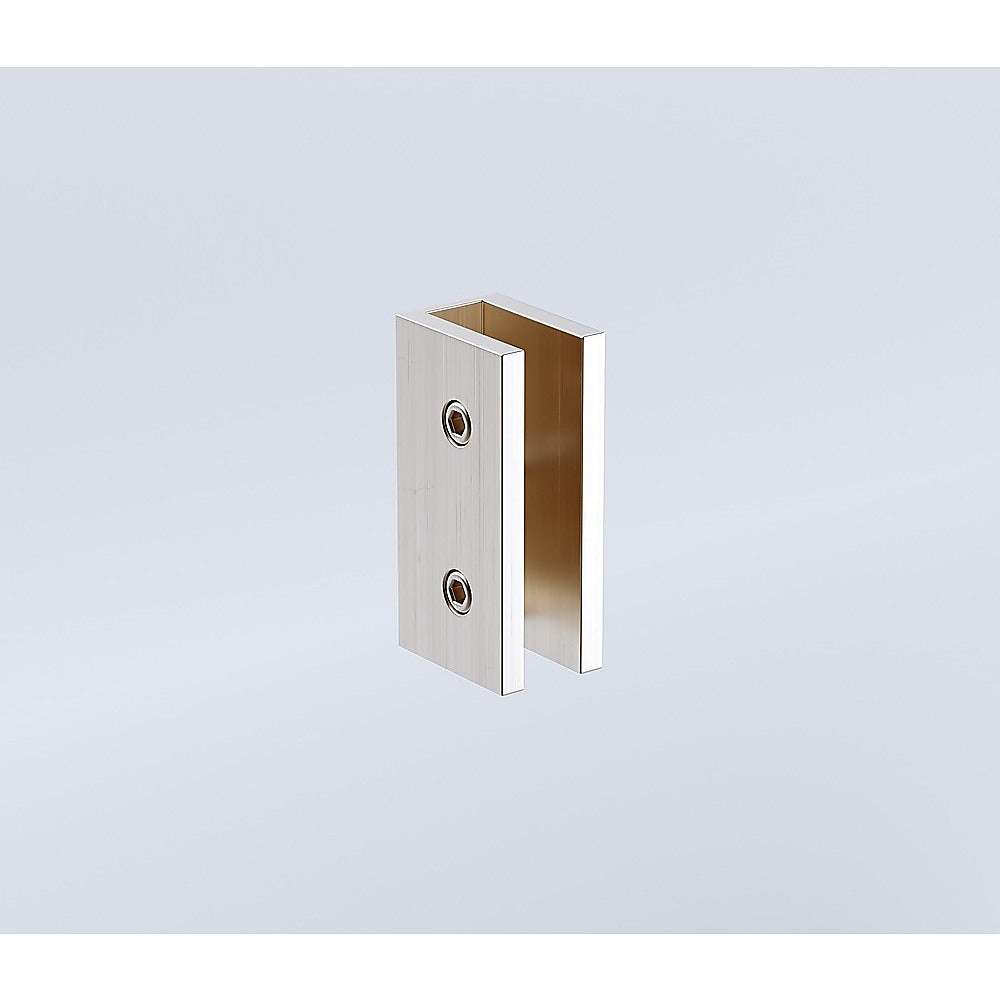 110x210cm Frameless Glass Shower Screen with Nickel U Brackets - Wall & Floor Mounted for Bathroom, Spa & Luxury Home Use
