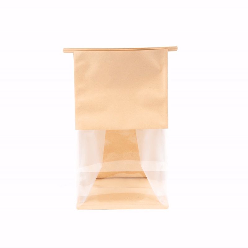 Premium Kraft Cotton Paper Tin Tie Bags with Clear Window - 6.1/4