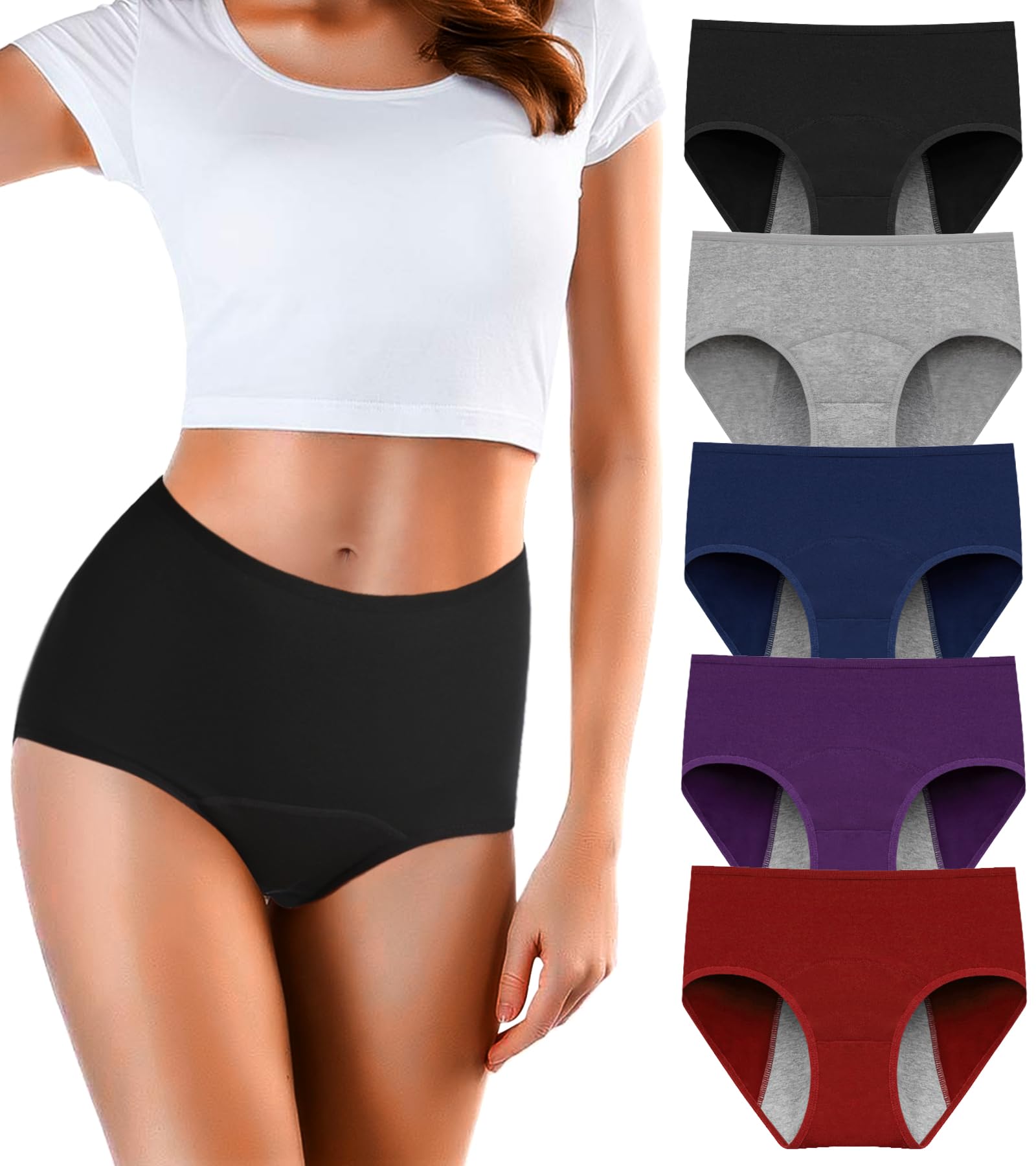 Postpartum Underwear for Women - Cotton High Waisted Panties, Soft & Breathable Full Coverage Ladies Briefs - Perfect for Post-Delivery Recovery & Comfortable Daily Wear