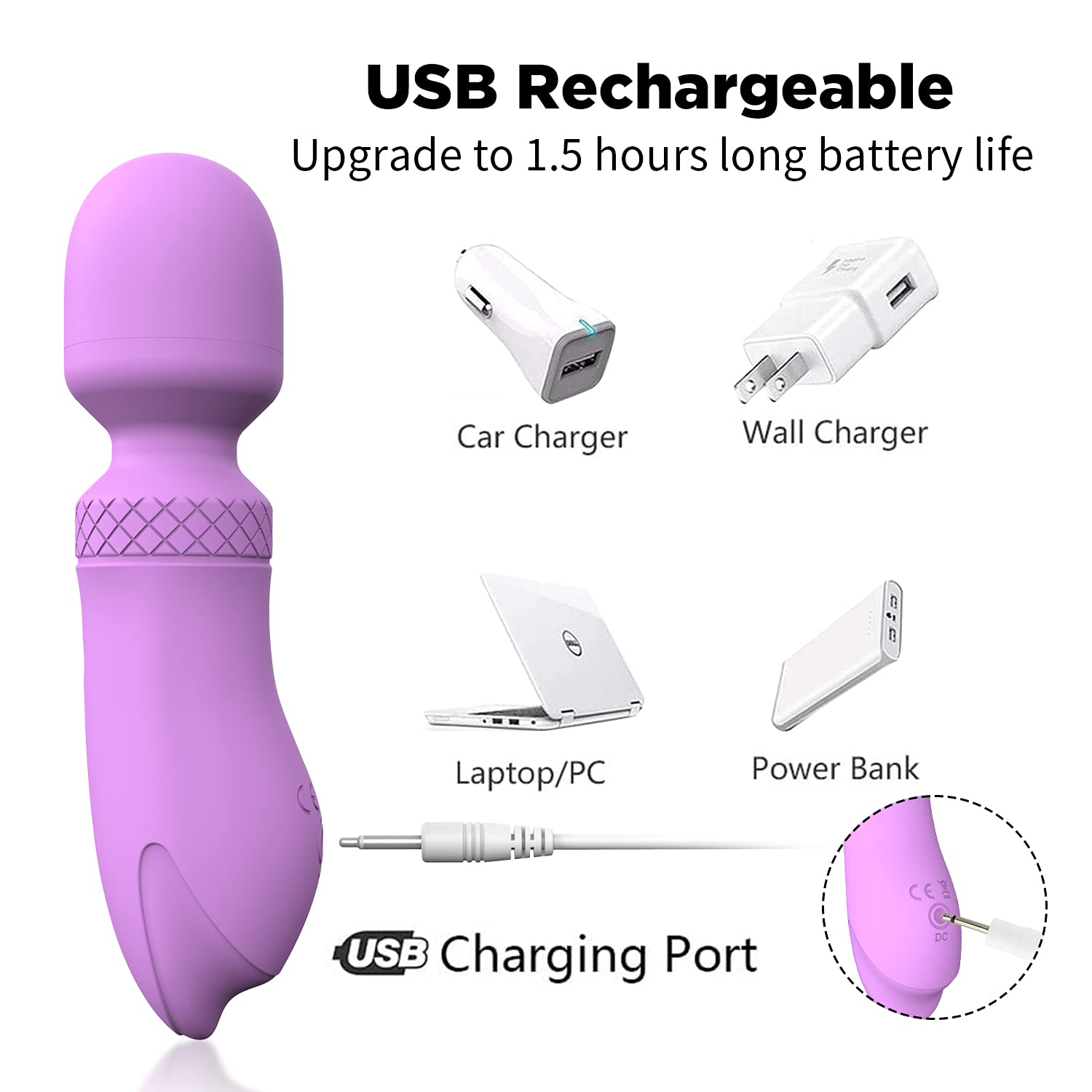 Mini Bullet Vibrator with Clitoral Stimulation - Rechargeable Lipstick Vibrator, 10 Vibration Modes, Waterproof, G-Spot & Nipple Stimulator - Discreet Sex Toy for Women - Perfect for Travel, Solo Play & Couples Fun