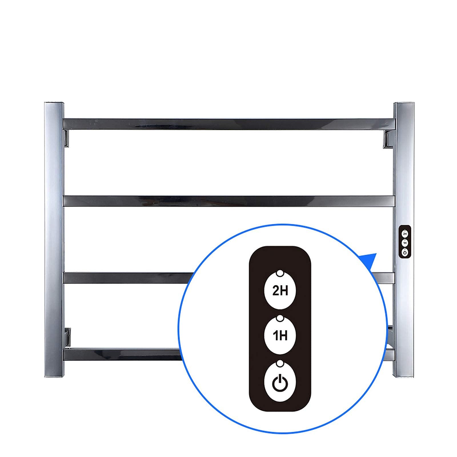 APUM Electric Towel Warmer - 4-Bar Stainless Steel Heated Towel Rack with Timer & Waterproof Switch | Wall Mount Bathroom Drying Rack for Spa, Hotel & Home Use (B Plug)
