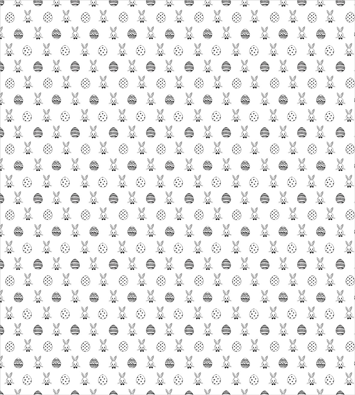 Ambesonne Easter Duvet Cover Set - Queen Size Black & White Hand-Drawn Rabbit with Bowtie & Egg Pattern | 3-Piece Bedding Set with 2 Pillow Shams | Perfect for Spring Decor, Holiday Bedroom Makeover & Easter Gift