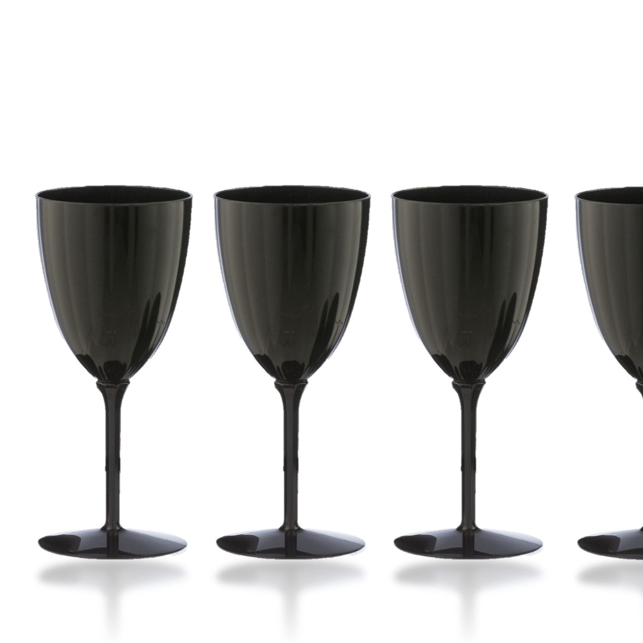 7 Oz Black Plastic Disposable Wine Goblet - 8 Pack Set for Parties, Picnics, Weddings & Outdoor Events