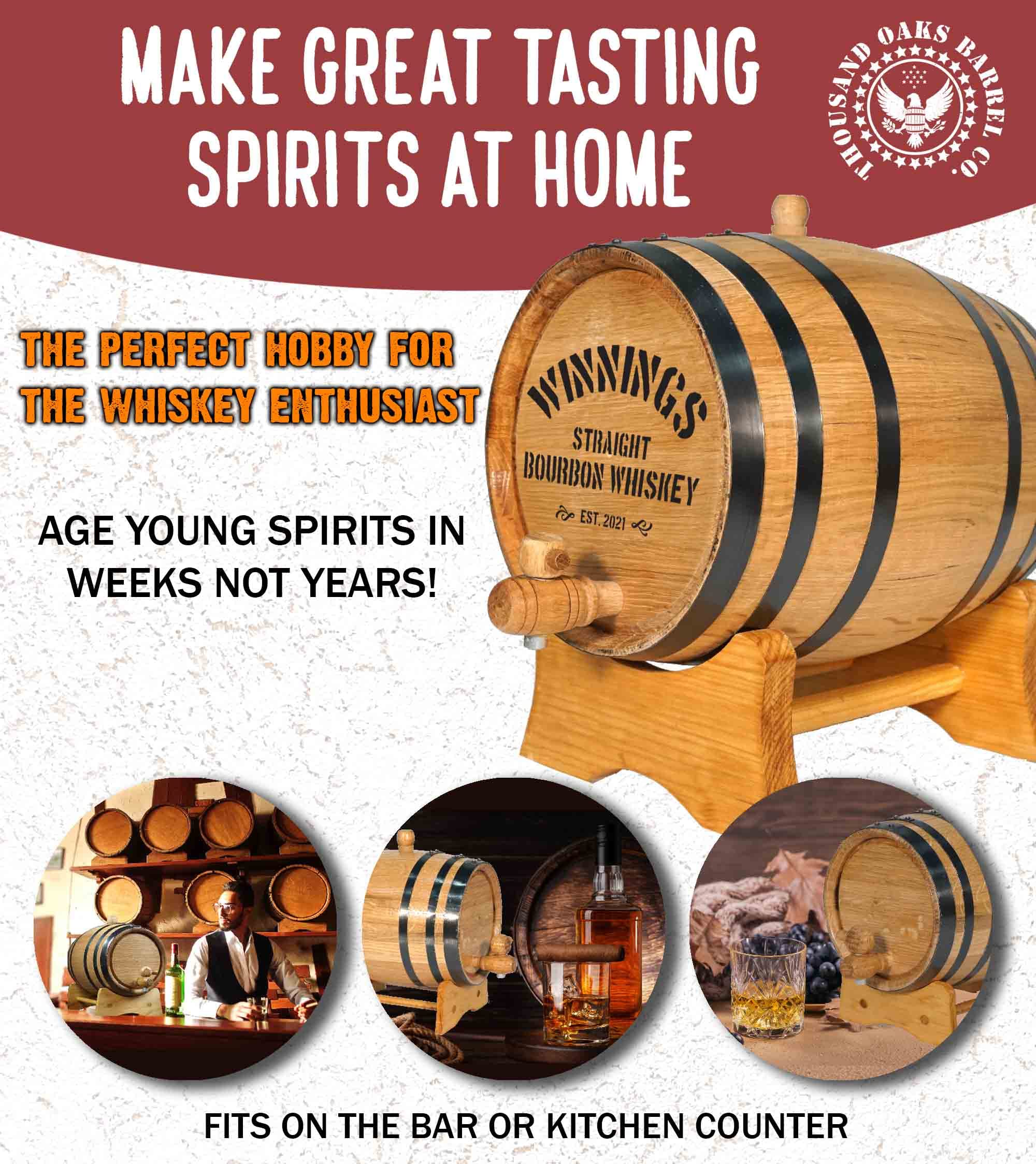 **Custom 5L American Oak Barrel with Stand, Bung & Spigot (1 Gallon) – Perfect for Aging Whiskey, Bourbon, Rum, Tequila, Wine & Beer | Personalized Laser Engraved Whiskey Barrel (V20) | Ideal for Home Bars, Gifts & Craft Brewing**