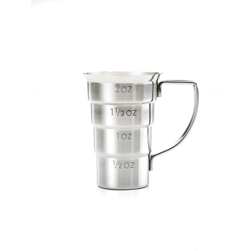 Barfly 2 Oz Stepped Jigger - Premium Stainless Steel Cocktail Measuring Tool for Bartenders & Home Mixologists | Perfect for Crafting Martinis, Old Fashioneds & More