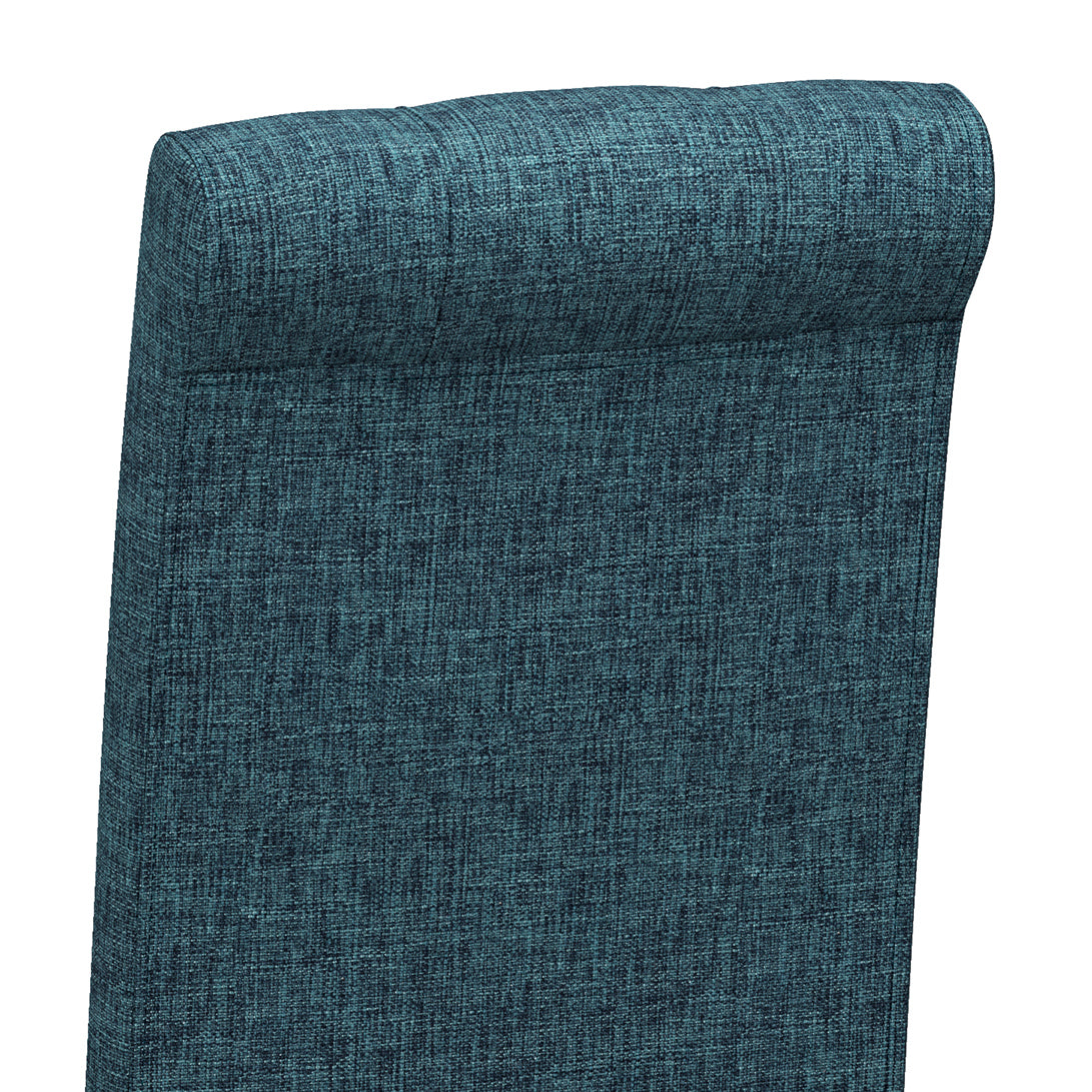 Premium Cosmopolitan Deluxe Tufted Parson Chairs (Set of 2) - Denim Blue Upholstered Dining Chairs for Kitchen, Dining Room & Home Office