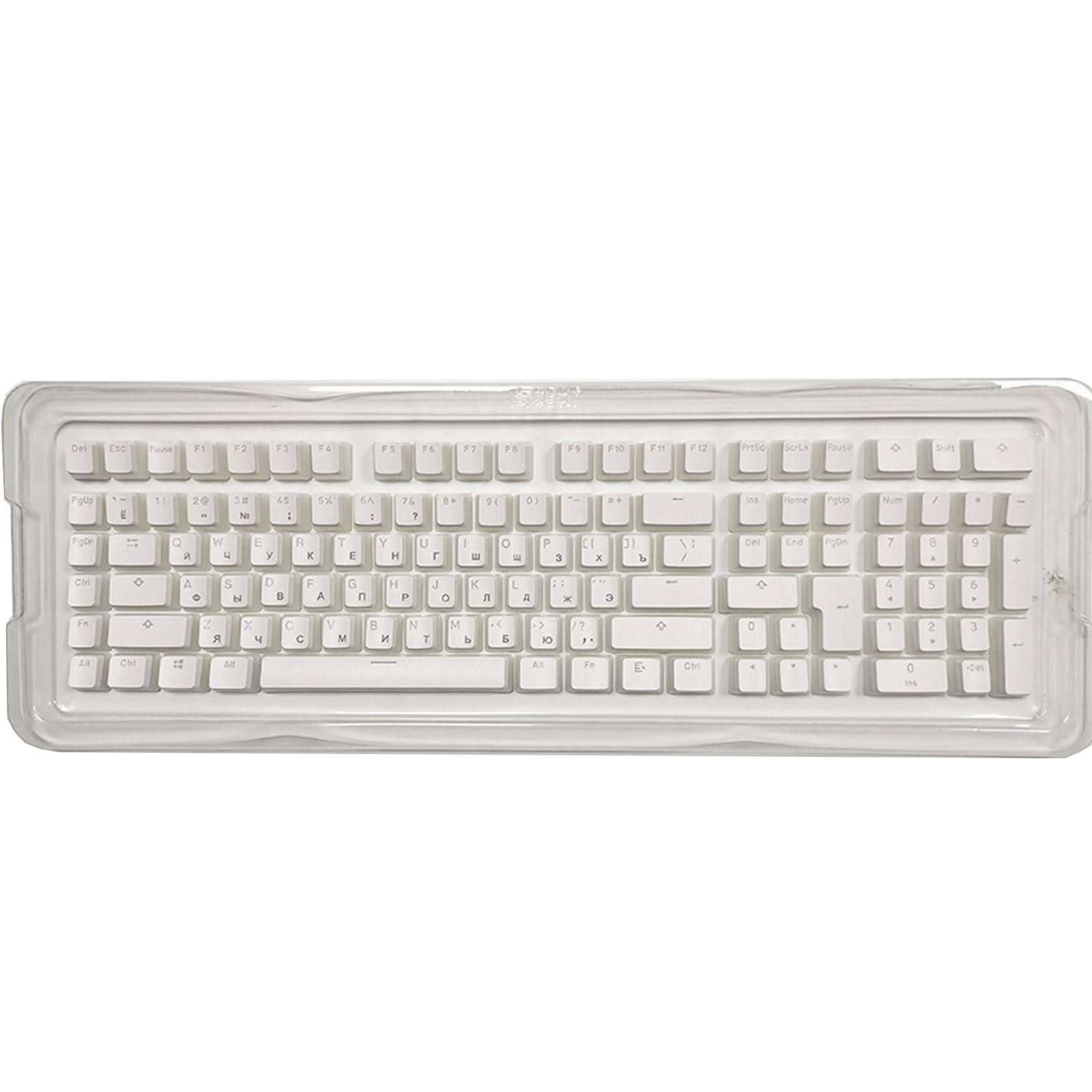 Korean/Russian PBT Gaming Keycaps - 117 Key Doubleshot Pudding Backlit Keycap Set for Mechanical Keyboards | Perfect for Gaming, Typing & Custom Keyboard Builds