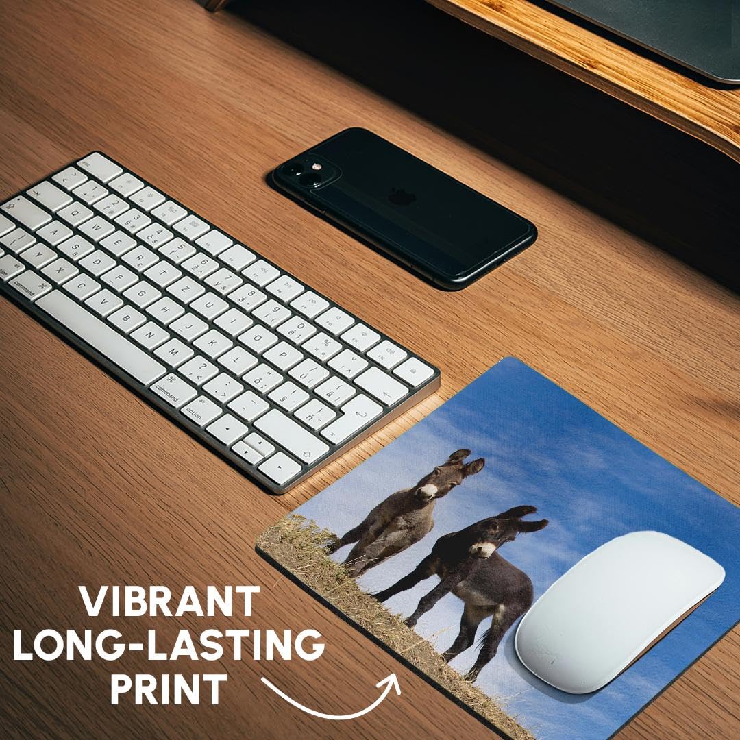 3Drose Burros Cimarron New Mexico USA Mouse Pad - Non-Slip Rubber Base, Smooth Surface for Precise Mouse Control - Perfect for Office, Gaming & Home Computer Use
