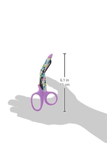 Prestige Medical Stylemate 5.5 Inch Utility Scissors - Professional Stainless Steel Shears for Crafting, Sewing, First Aid & Medical Use | Smooth Cutting Leaves Cream Design