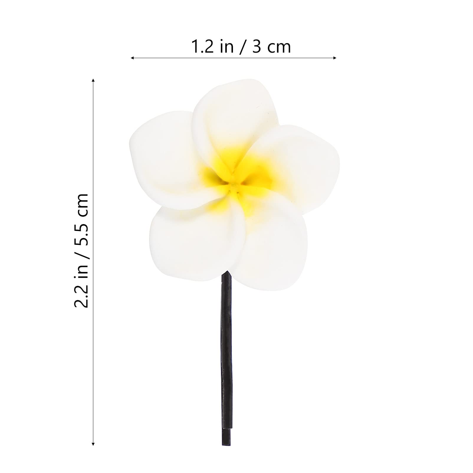 FRCOLOR 10pcs Hawaiian Plumeria Flower Hair Clips - Floral Hairpins Barrettes for Girls, Women - Summer Beach Boho Headwear Jewelry - Perfect for Vacations, Weddings, Pool Parties & Tropical Themed Events