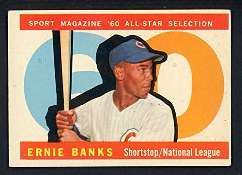 1960 Topps #560 Ernie Banks All-Star Cubs Baseball Card EX Condition - Rare Vintage Collectible for Sports Memorabilia Fans & Investment    Use Cases: Perfect for baseball card collectors, vintage sports memorabilia displays, or as a valuable investment piece in trading card portfolios.
