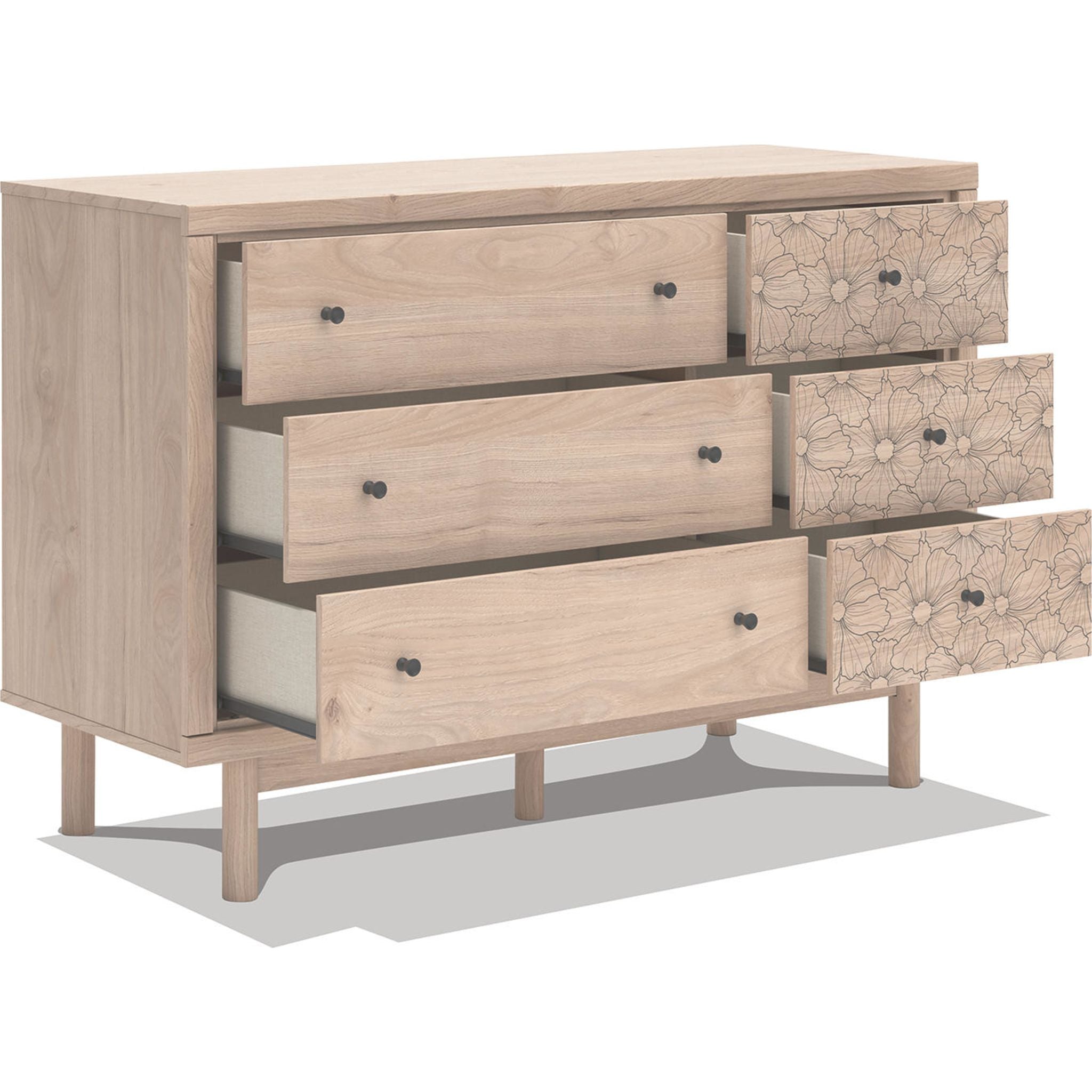 Arloster Dresser in Tan - Modern Wooden Chest of Drawers for Bedroom & Closet Storage Organization