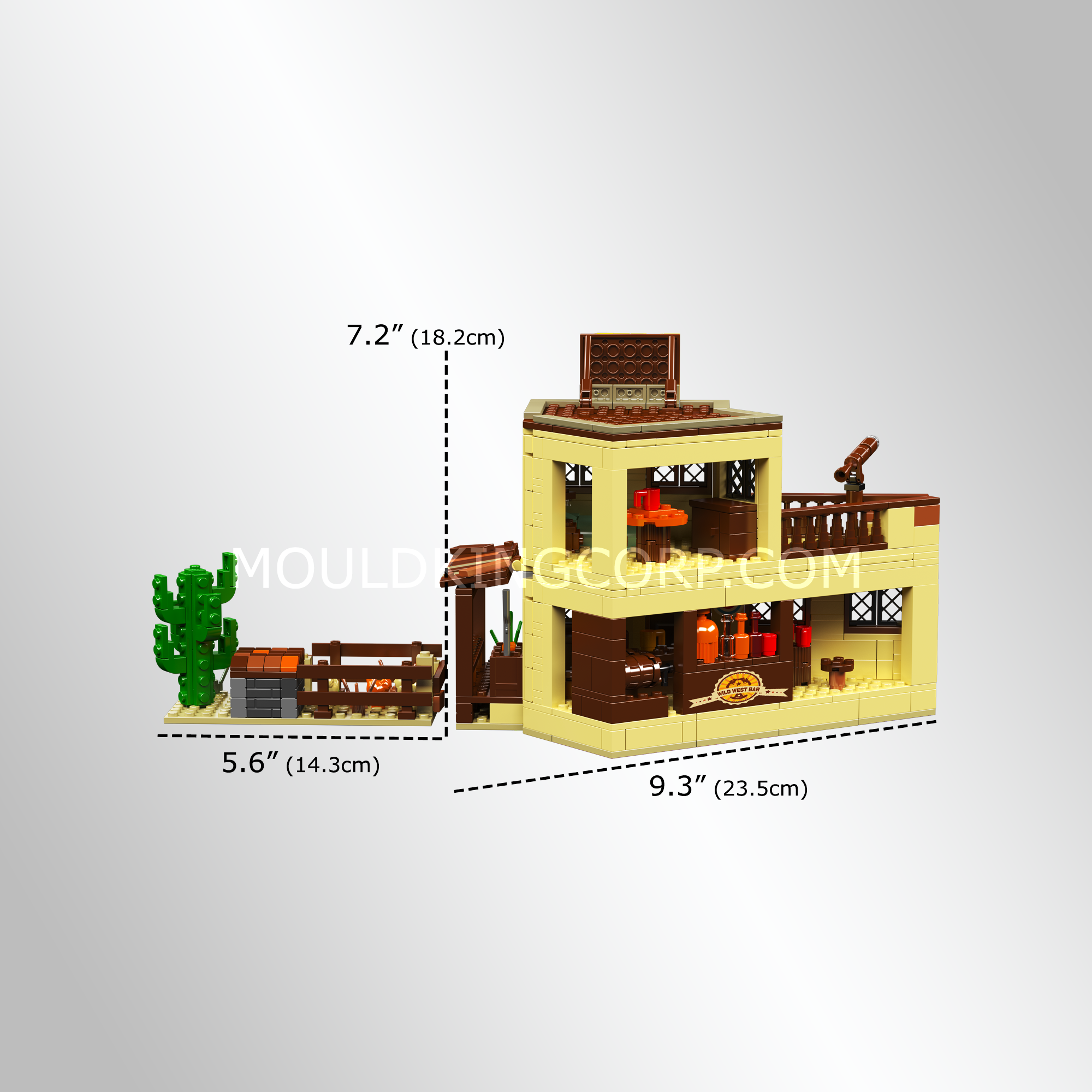 Mould King 24072 Wild West Saloon Building Blocks Set - 800 Pieces for Adults & Kids - Western Town Cowboy Themed DIY Model Kit for Home Decor & Creative Play