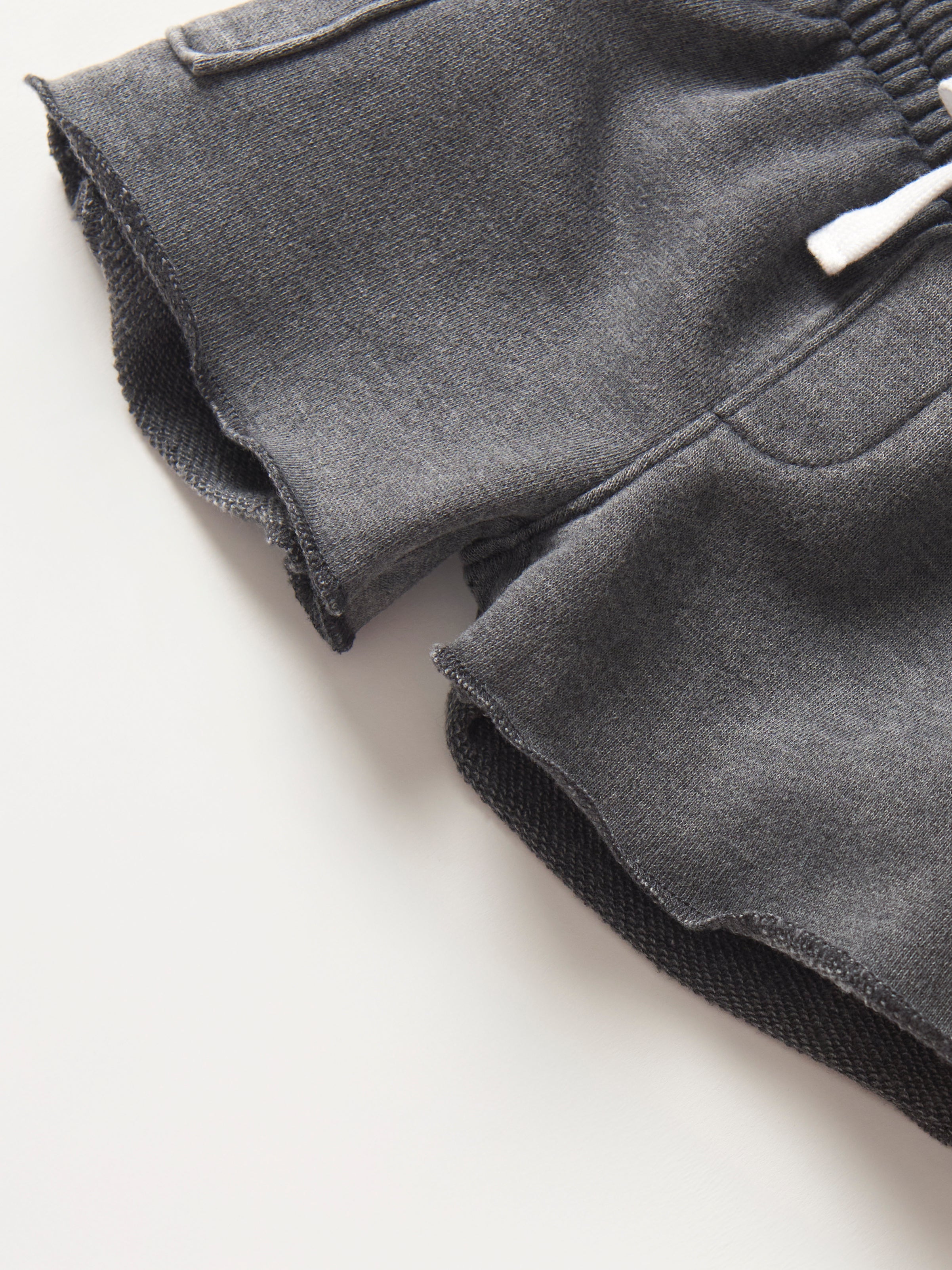 Raw Edge Cargo Shorts for Men - Charcoal Wash Distressed Denim | Casual Streetwear, Outdoor Adventure & Summer Style