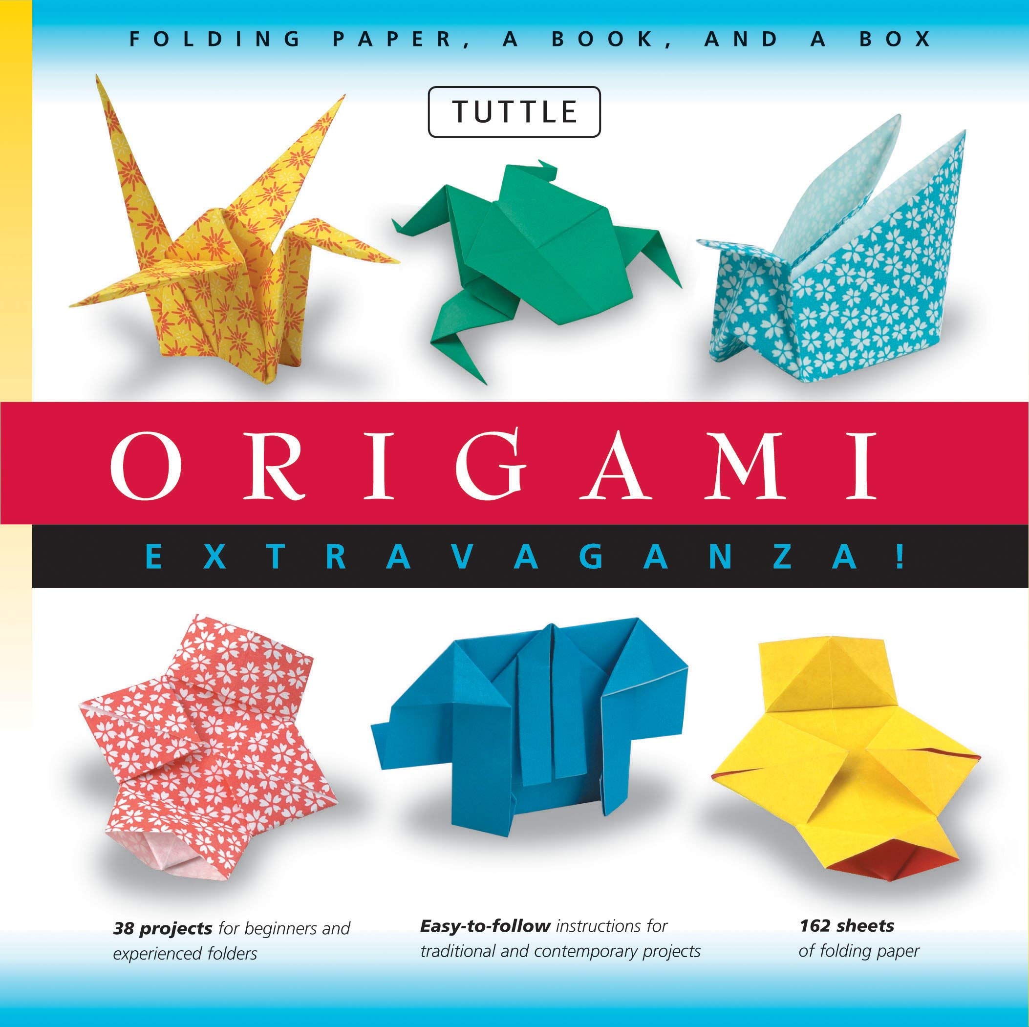 Origami Extravaganza Kit: Folding Paper Book & Box Set with 38 Fun Projects + 162 Origami Papers - Creative Gift for Kids & Adults | Perfect for DIY Crafts, Home Decor, and Educational Activities