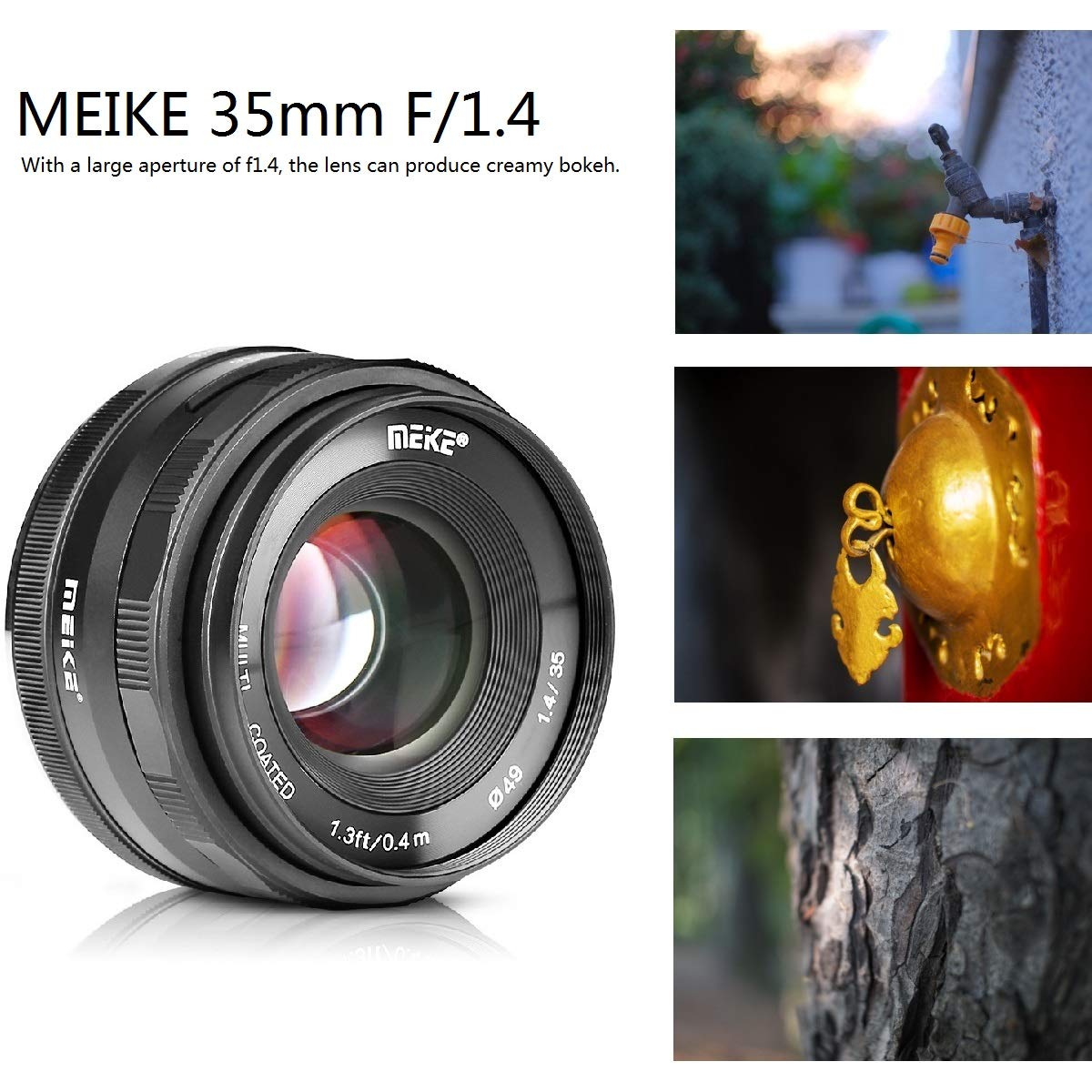 MEIKE MK-35mm F/1.4 Manual Focus Large Aperture Prime Lens for Fujifilm X-T1 X-T2 X-T3 X-T4 Mirrorless Cameras - Perfect for Portrait, Street & Low Light Photography