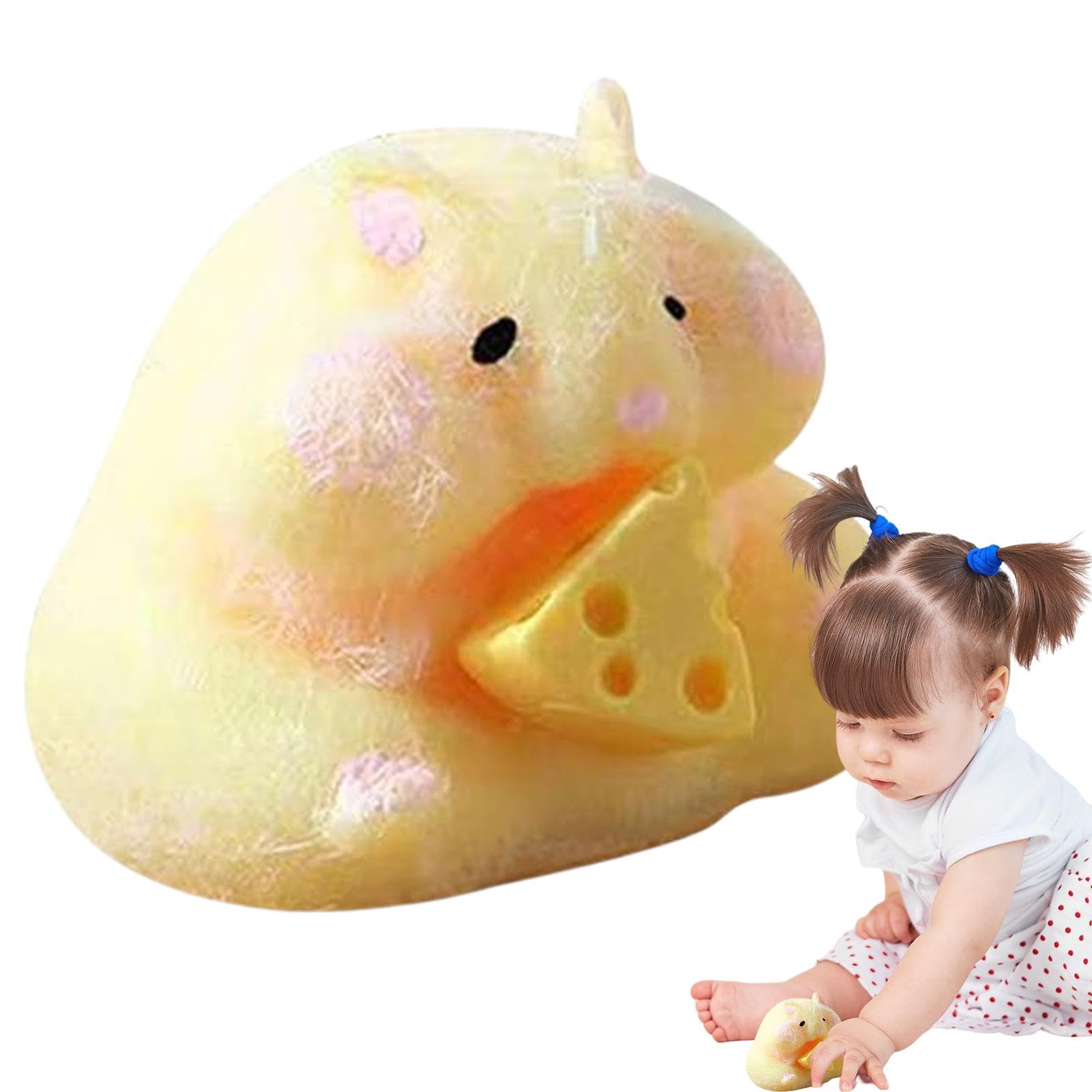 Hamster Squeeze Toy | Cute Cartoon Hamster Stress Relief Fidget Toy | Soft Sensory Squishy Toys for Kids & Adults | Perfect for Anxiety Relief, Office Desk & Travel Relaxation