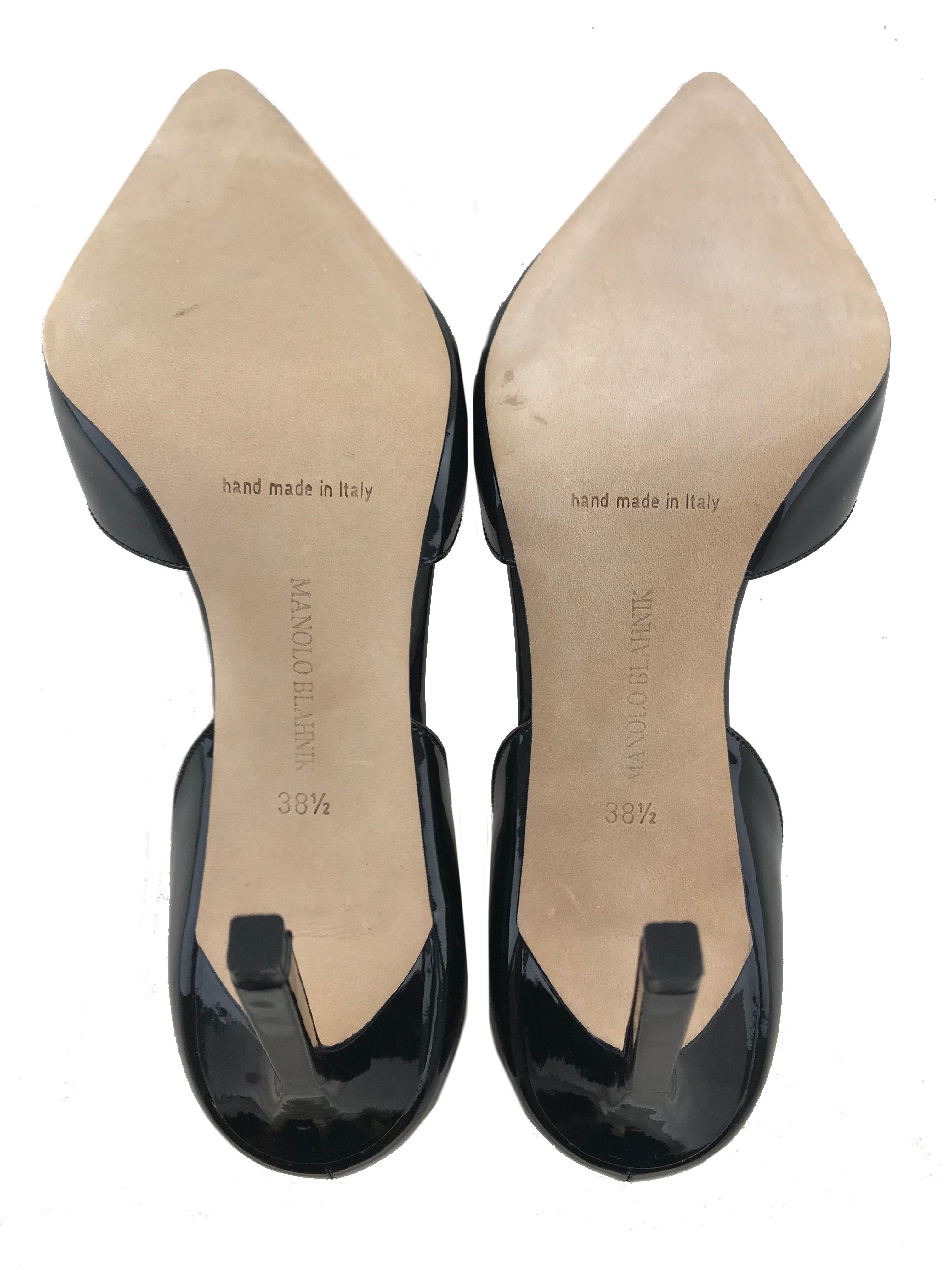Manolo Blahnik Tayler Patent Leather d'Orsay Pumps - Women's Size 8 (US) | Elegant High Heels for Weddings, Parties & Formal Events