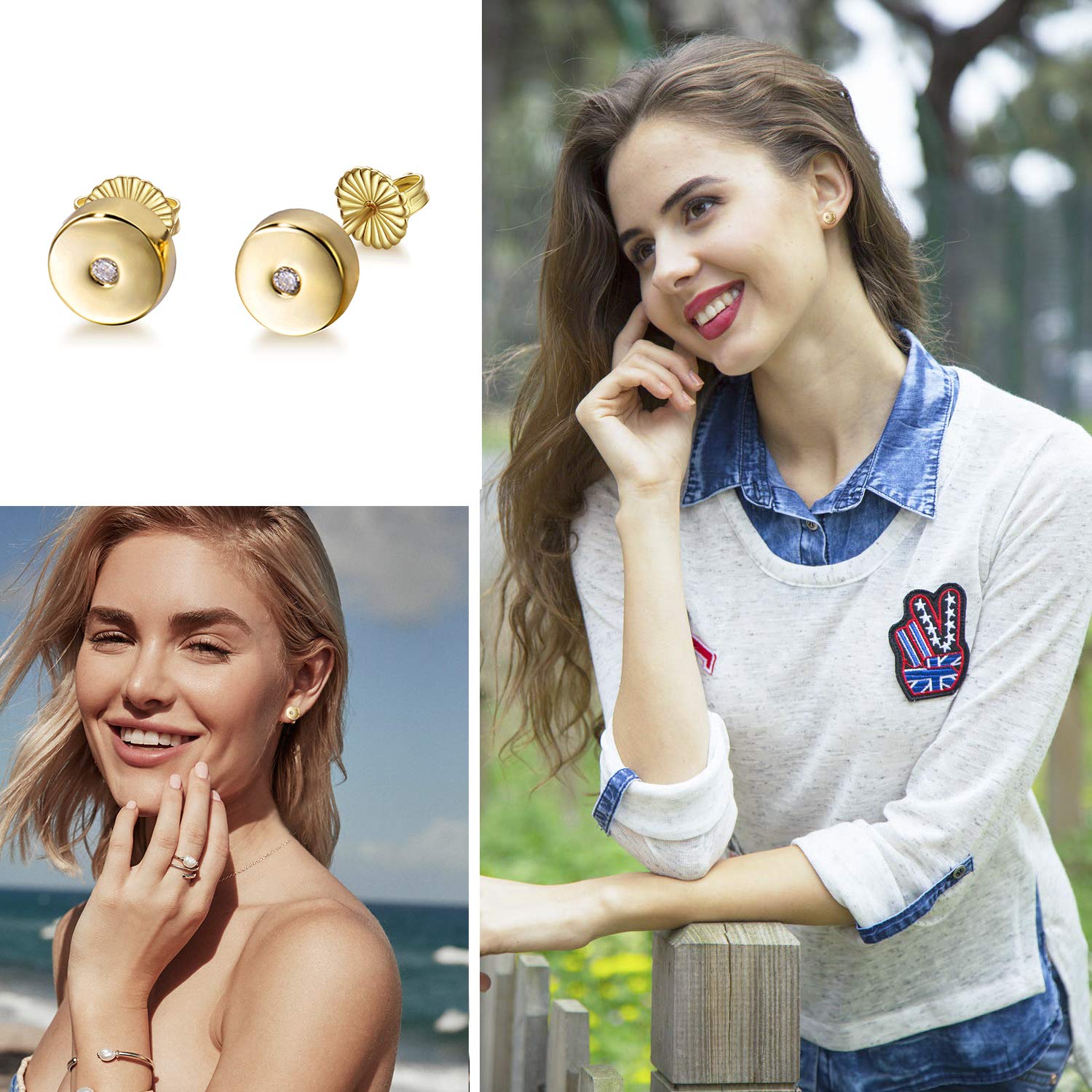 Sterling Silver Gold Plated Tiny Dot Stud Earrings for Women | Minimalist Hypoallergenic Jewelry | Perfect for Everyday Wear, Gifts & Special Occasions