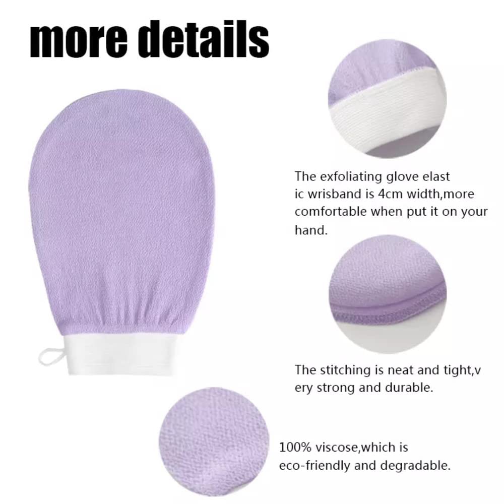 Xenon Venture 3-Pack Exfoliating Gloves for Face & Body - Dead Skin Remover & Turkish Silk Bath Mitt for Smooth Skin - Prevents Ingrown Hairs & Strawberry Skin - Ideal for Women's Skincare Routine & Spa Day at Home